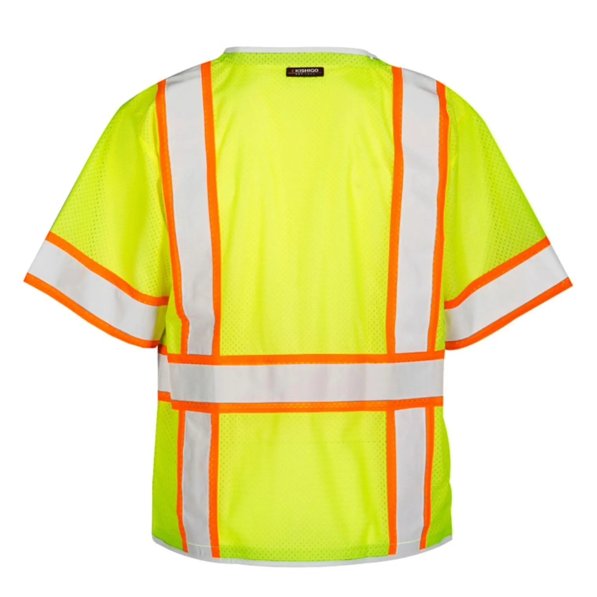 Kishigo 1550 Premium Black Series Class 2 Surveyor Vest, Type R, Class 3, Lime, 1 Each-BACK