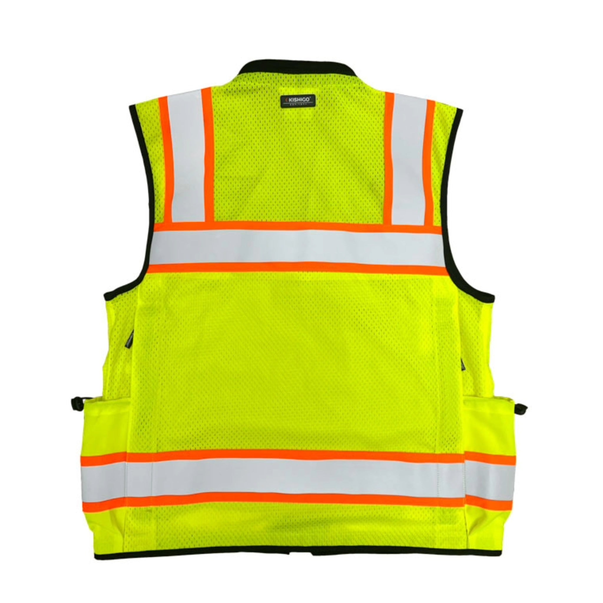 Kishigo 1823 Men's Ultimate Construction Vest, Type R, Class 2, Lime/Black, 1 Each