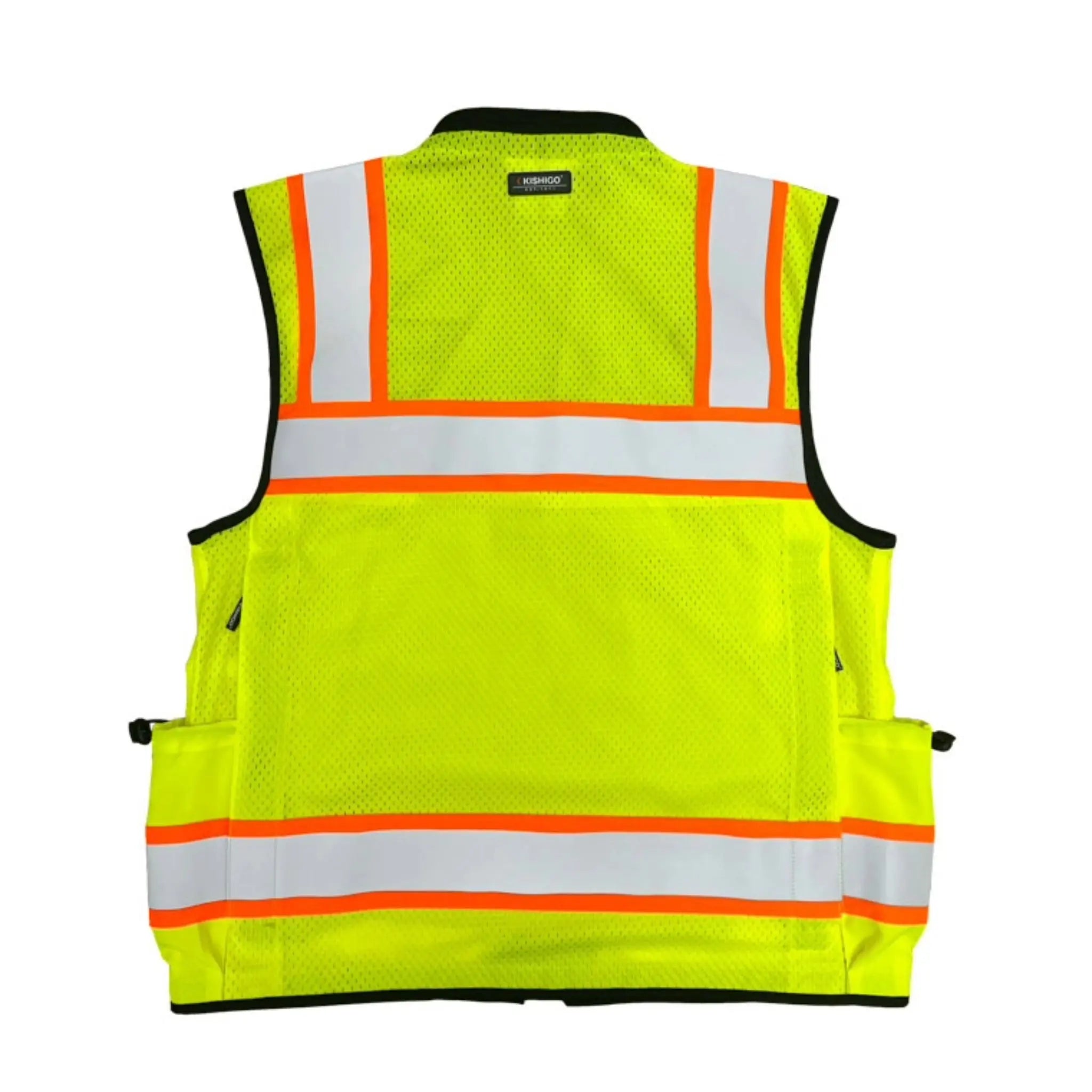Kishigo 1823 Men's Ultimate Construction Vest, Type R, Class 2, Lime/Black, 1 Each