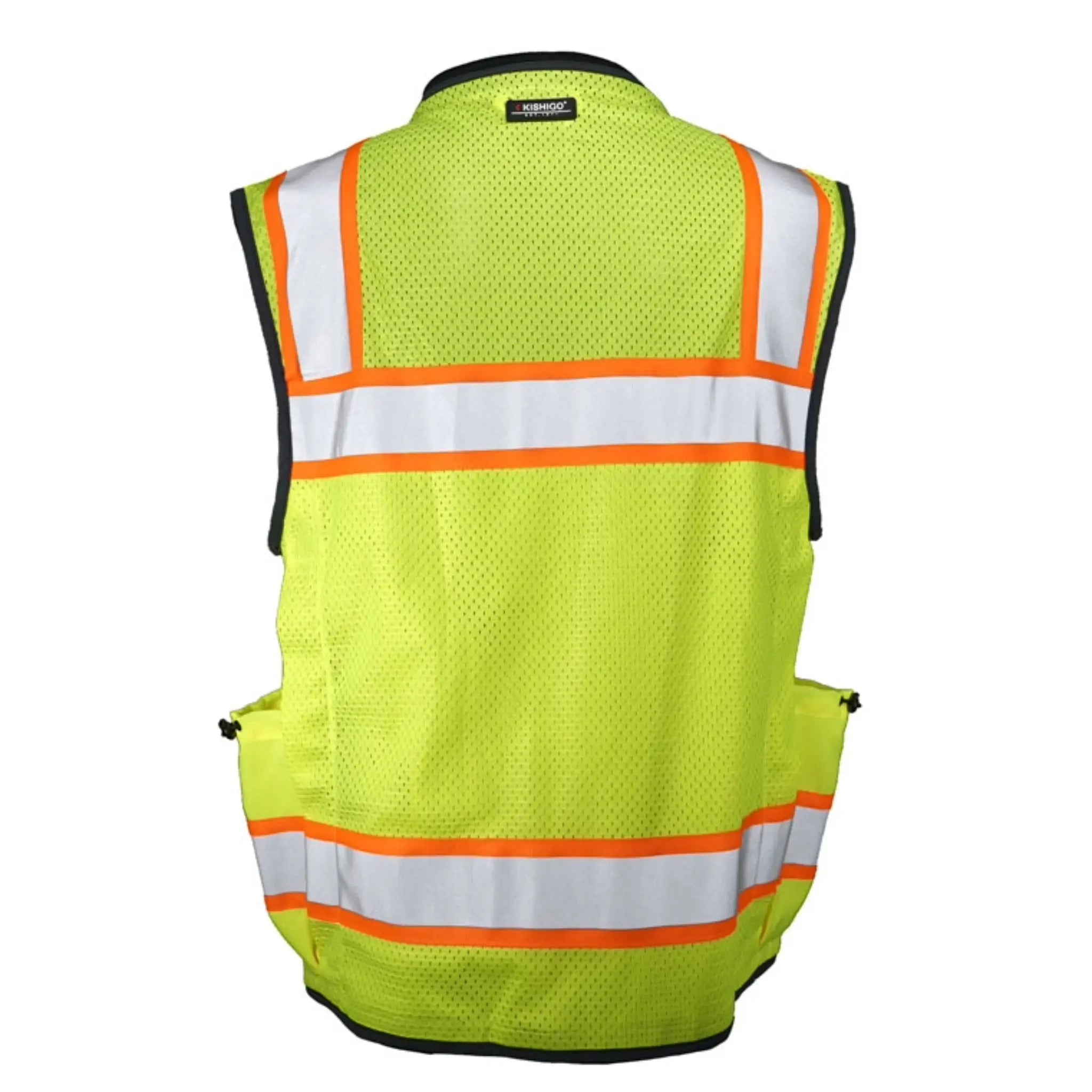 Kishigo 1823 Men's Ultimate Construction Vest, Type R, Class 2, Lime/Black, 1 Each
