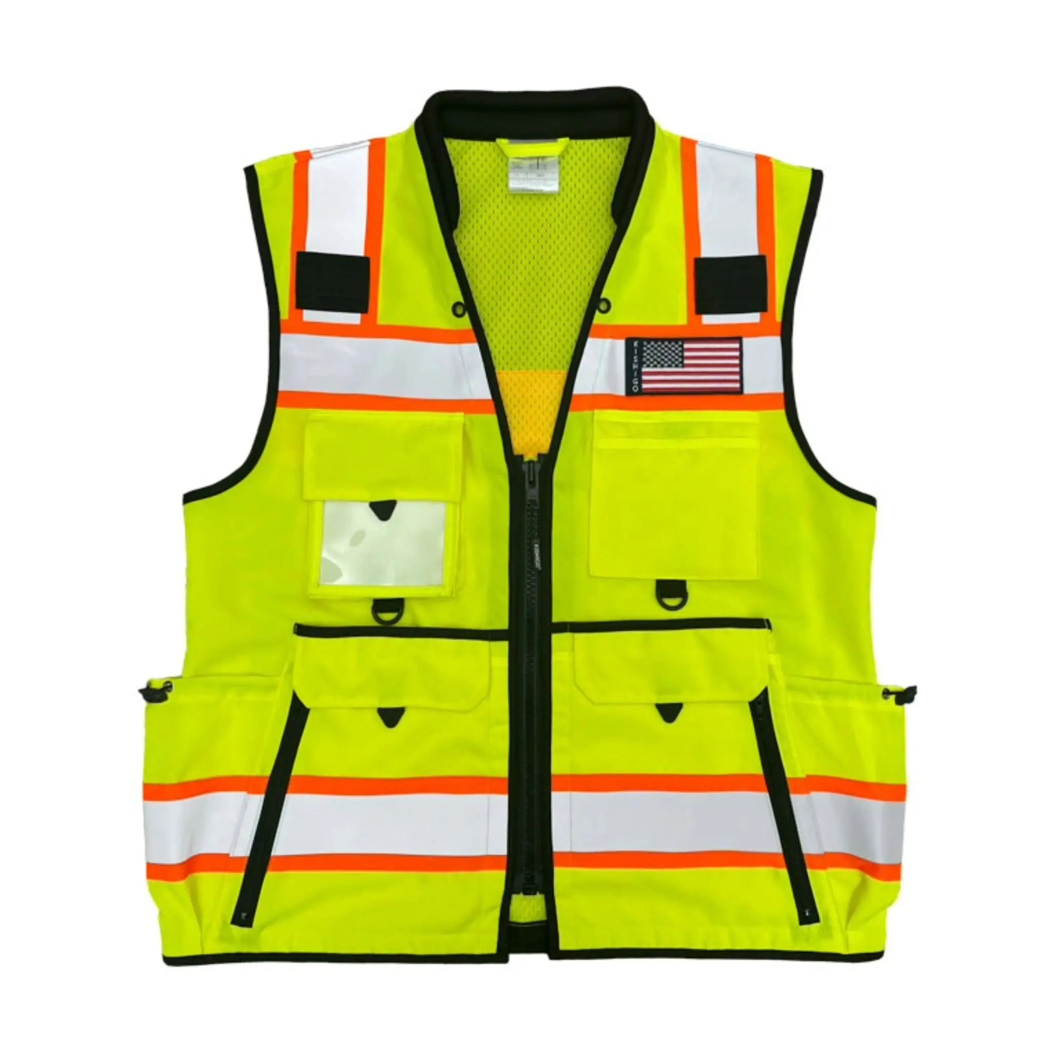 Kishigo 1823 Men's Ultimate Construction Vest, Type R, Class 2, Lime/Black, 1 Each