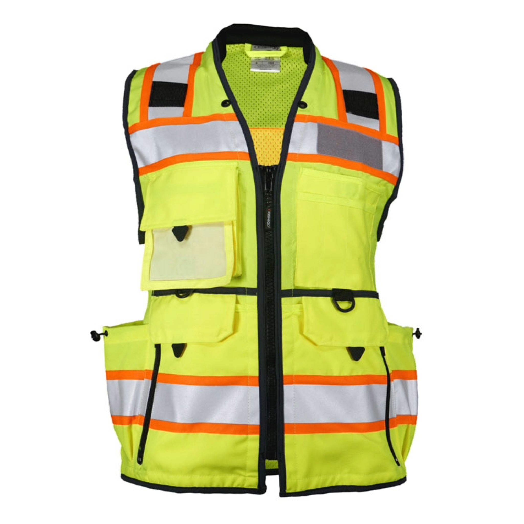 Kishigo 1824 Women's Ultimate Construction Vest, Type R, Class 2, Lime/Black, 1 Each