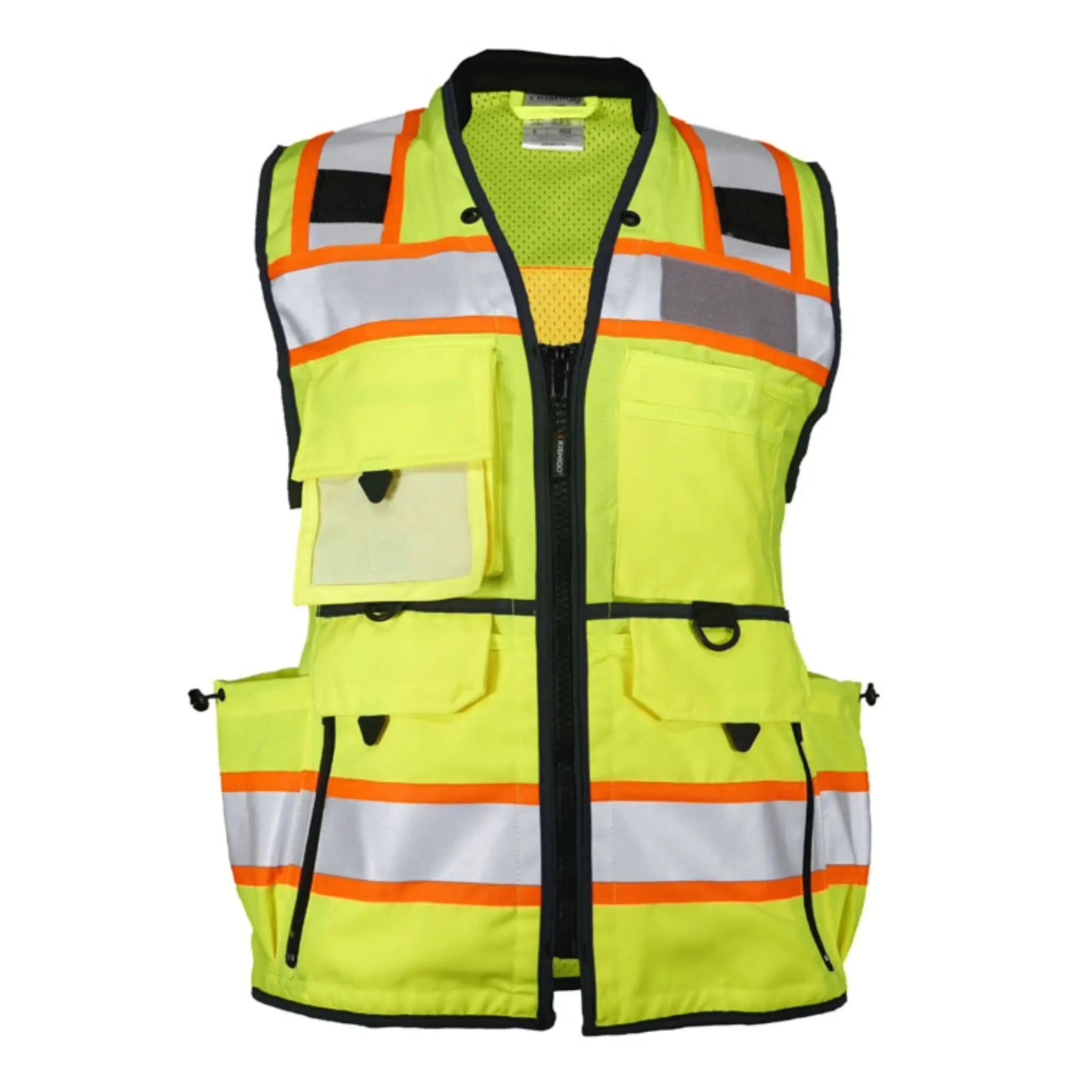 Kishigo 1824 Women's Ultimate Construction Vest, Type R, Class 2, Lime/Black, 1 Each