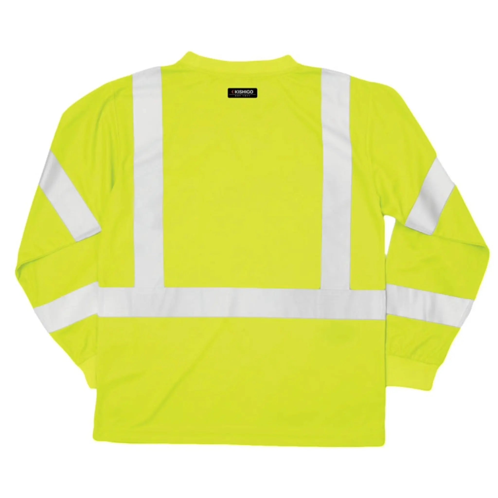 Kishigo 9145 Economy Series Class 3 Long Sleeve Performance T-Shirt, Lime, 1 Each