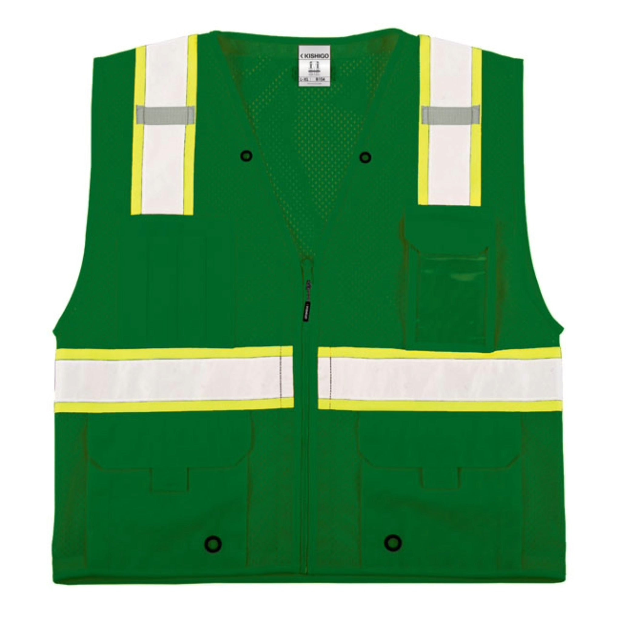 Kishigo B104 Enhanced Visibility Multi Pocket Mesh Vest, Non-ANSI, 1 Each-flat-front