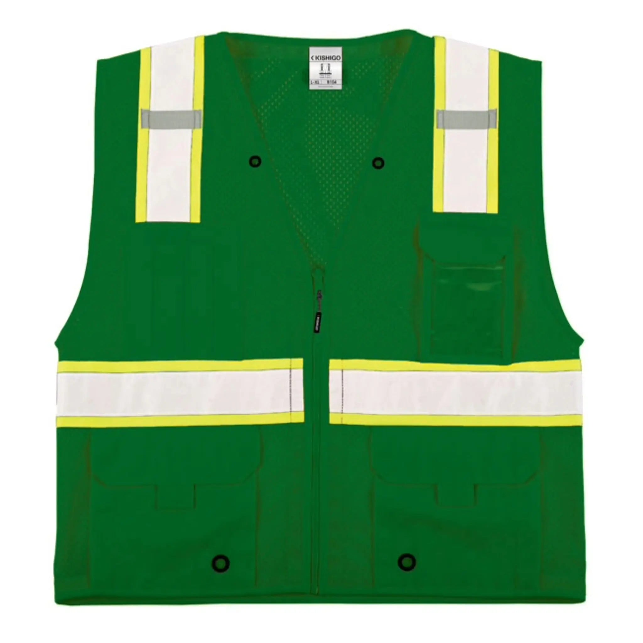 Kishigo B104 Enhanced Visibility Multi Pocket Mesh Vest, Non-ANSI, 1 Each-flat-front