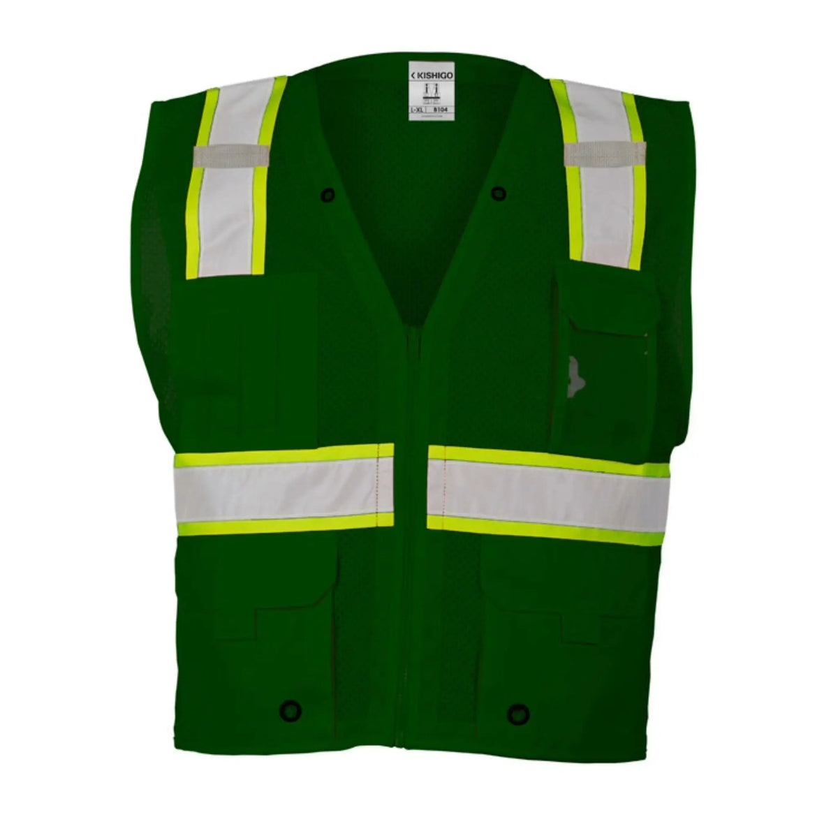 Kishigo B104 Enhanced Visibility Multi Pocket Mesh Vest, Non-ANSI, 1 Each-front