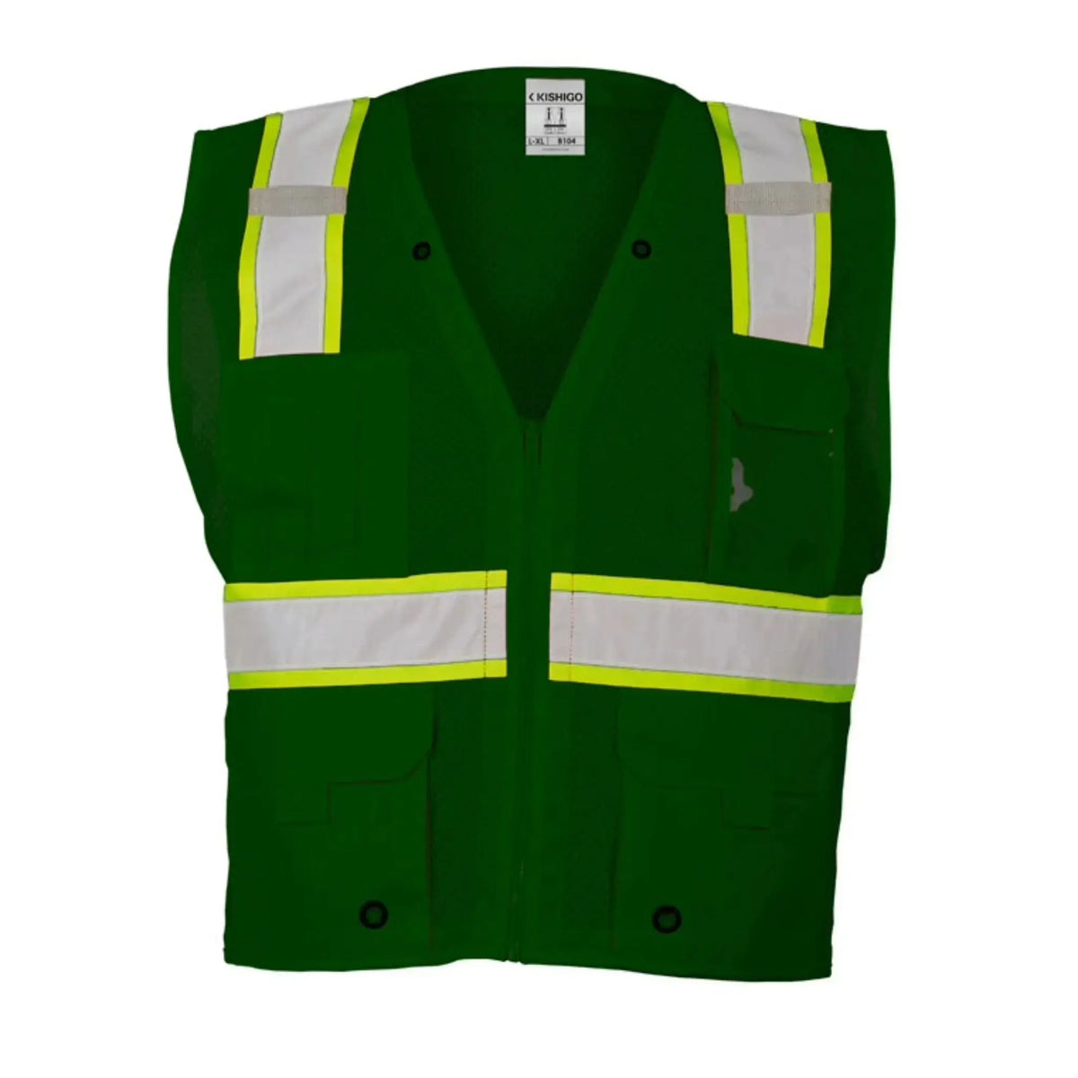 Kishigo B104 Enhanced Visibility Multi Pocket Mesh Vest, Non-ANSI, 1 Each-front