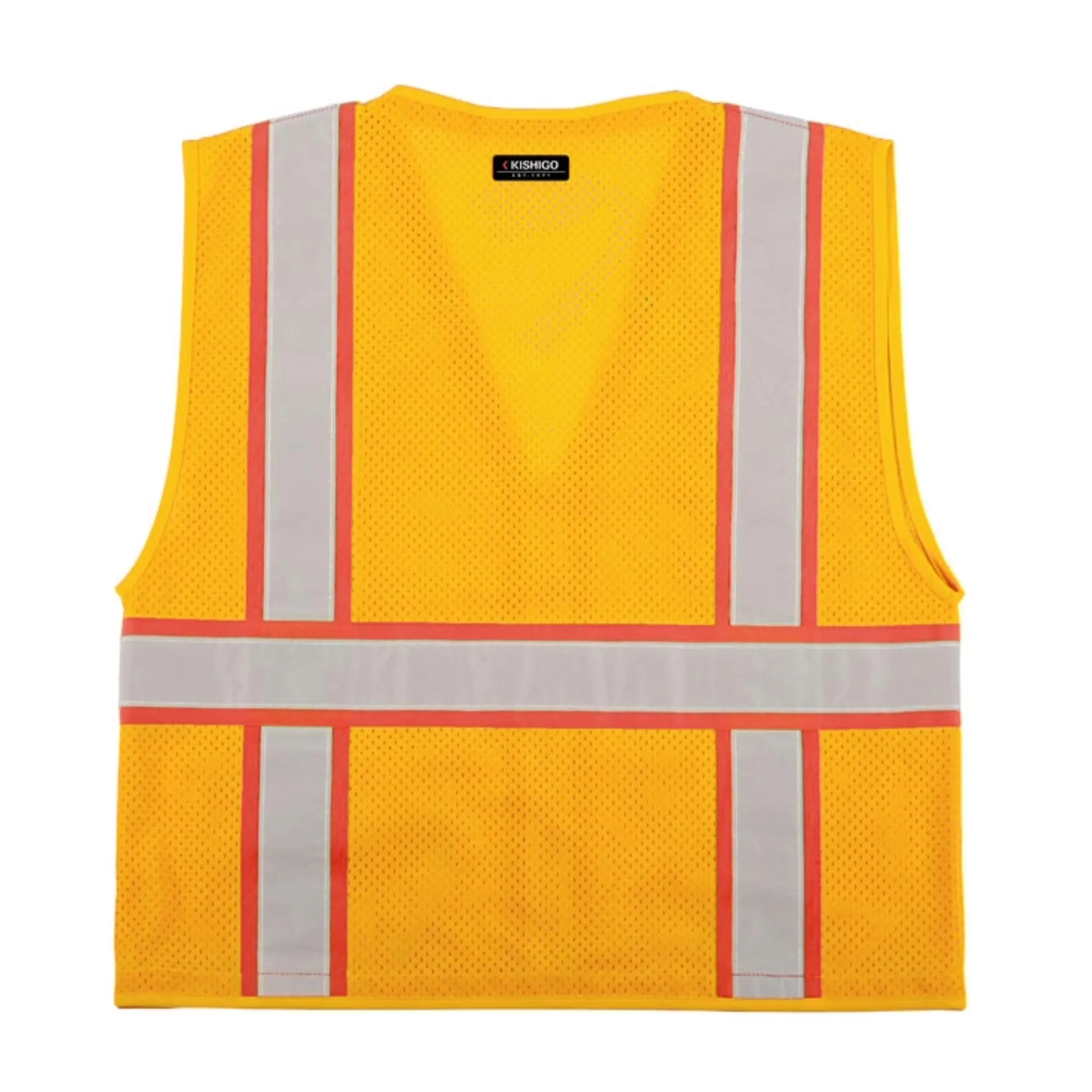 Kishigo B106 Enhanced Visibility Multi Pocket Mesh Vest, Non-ANSI, 1 Each-back-flat