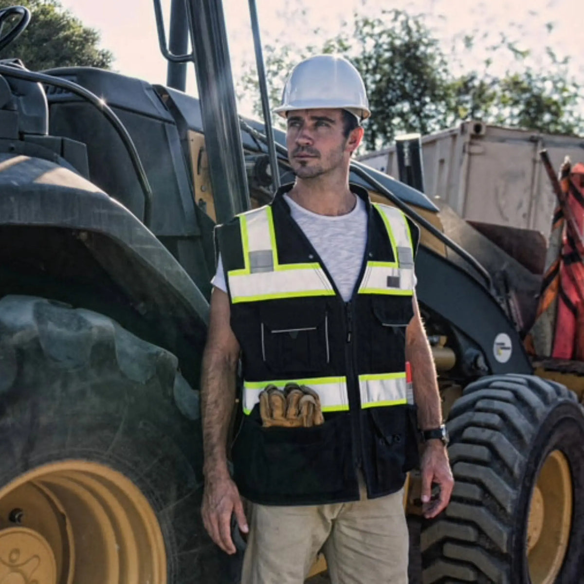Kishigo B500 Enhanced Visibility Professional Utility Vest, Non-ANSI, Black/Lime, 1 Each-model