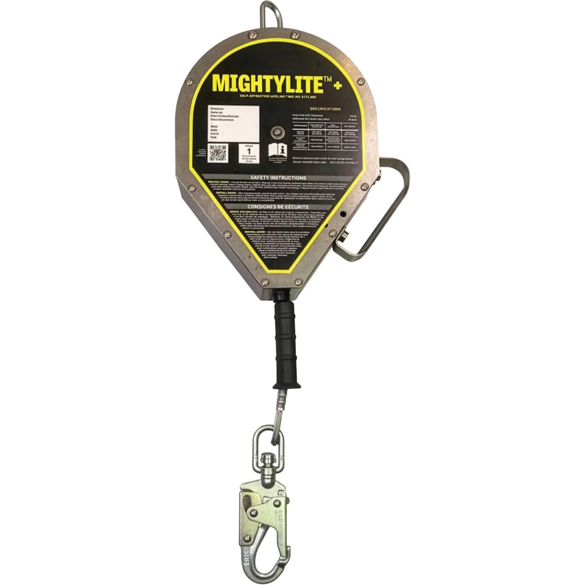 Honeywell Miller MightyLite+ MML-OSS1-01/50FT Self-Retracting Lifeline, with Stainless Steel Cable, Steel Carabiner, Steel Swivel Snap Hook-Main