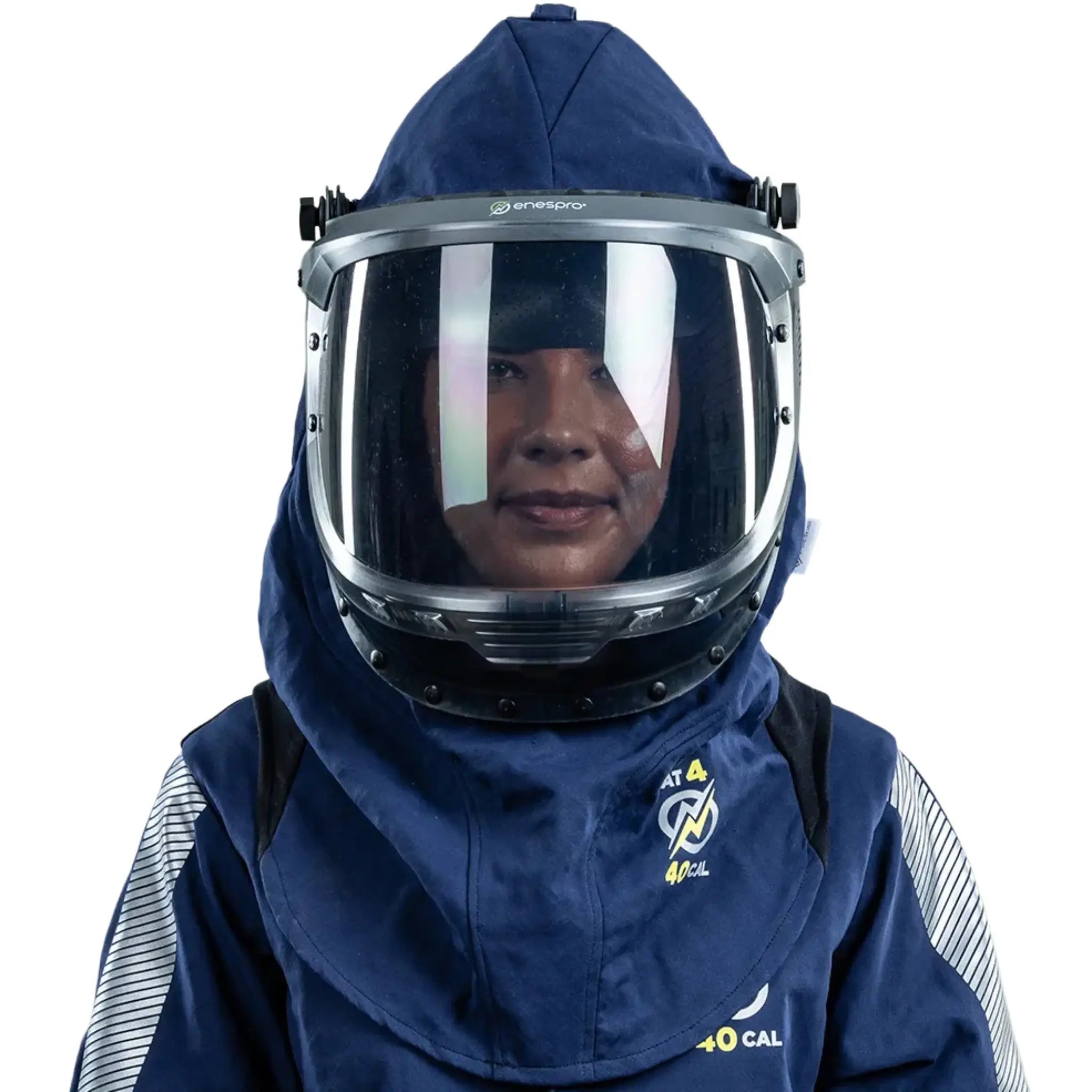 National Safety Apparel ARC40H Enespro AGP 40 Cal Arc Flash Lift Front Hood, Navy, 1 Each
