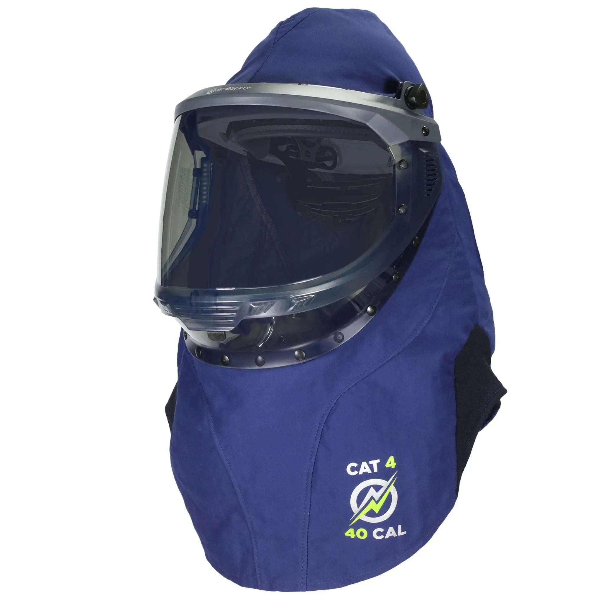 National Safety Apparel Enespro ARC40KITFANNG AGP 40 Cal Arc Flash Kit with Lift Front Hood with Fans - No Gloves, Blue, Lift Front