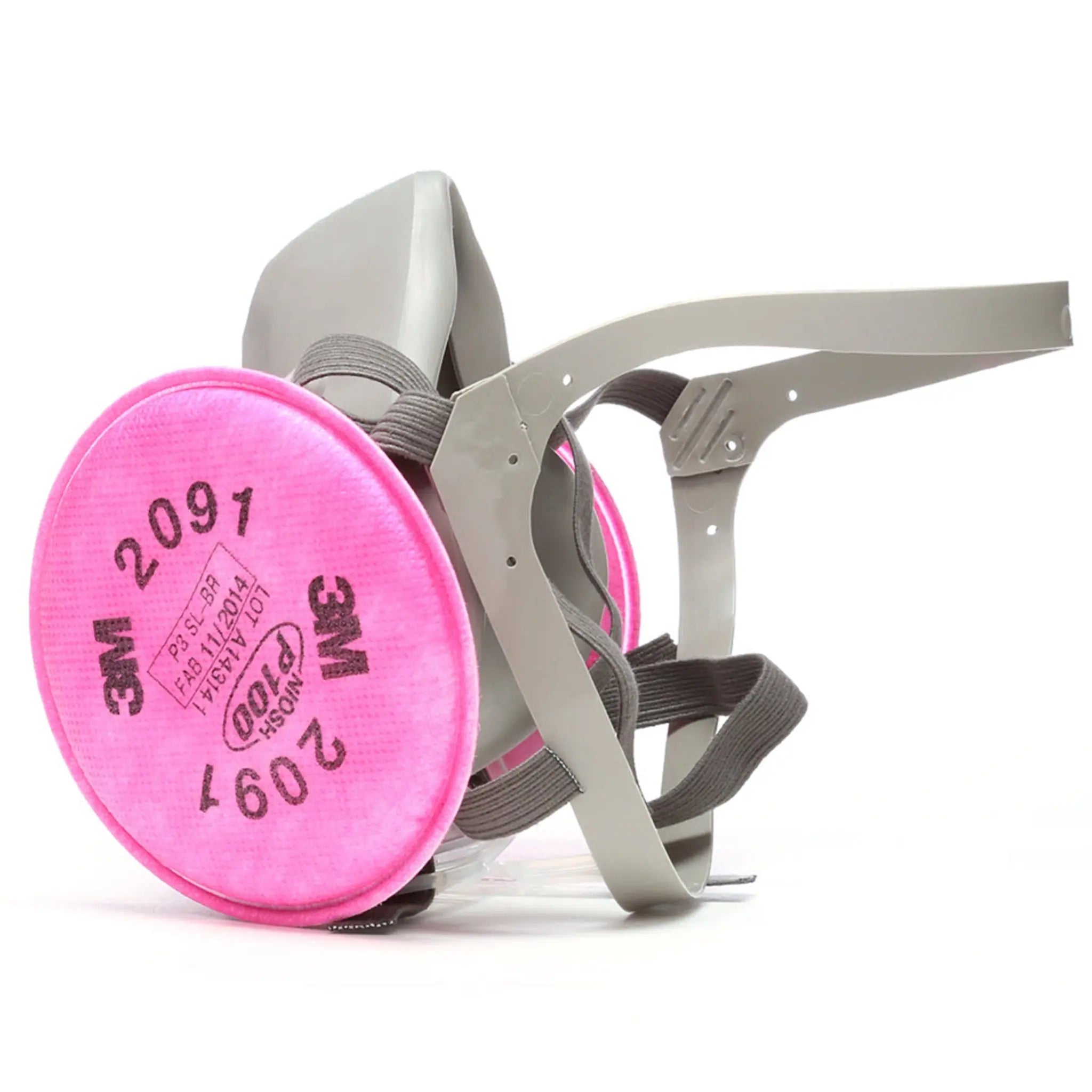 3M 6000 Series 6291 Half Facepiece Respirator Assemblies, Medium, Left Side