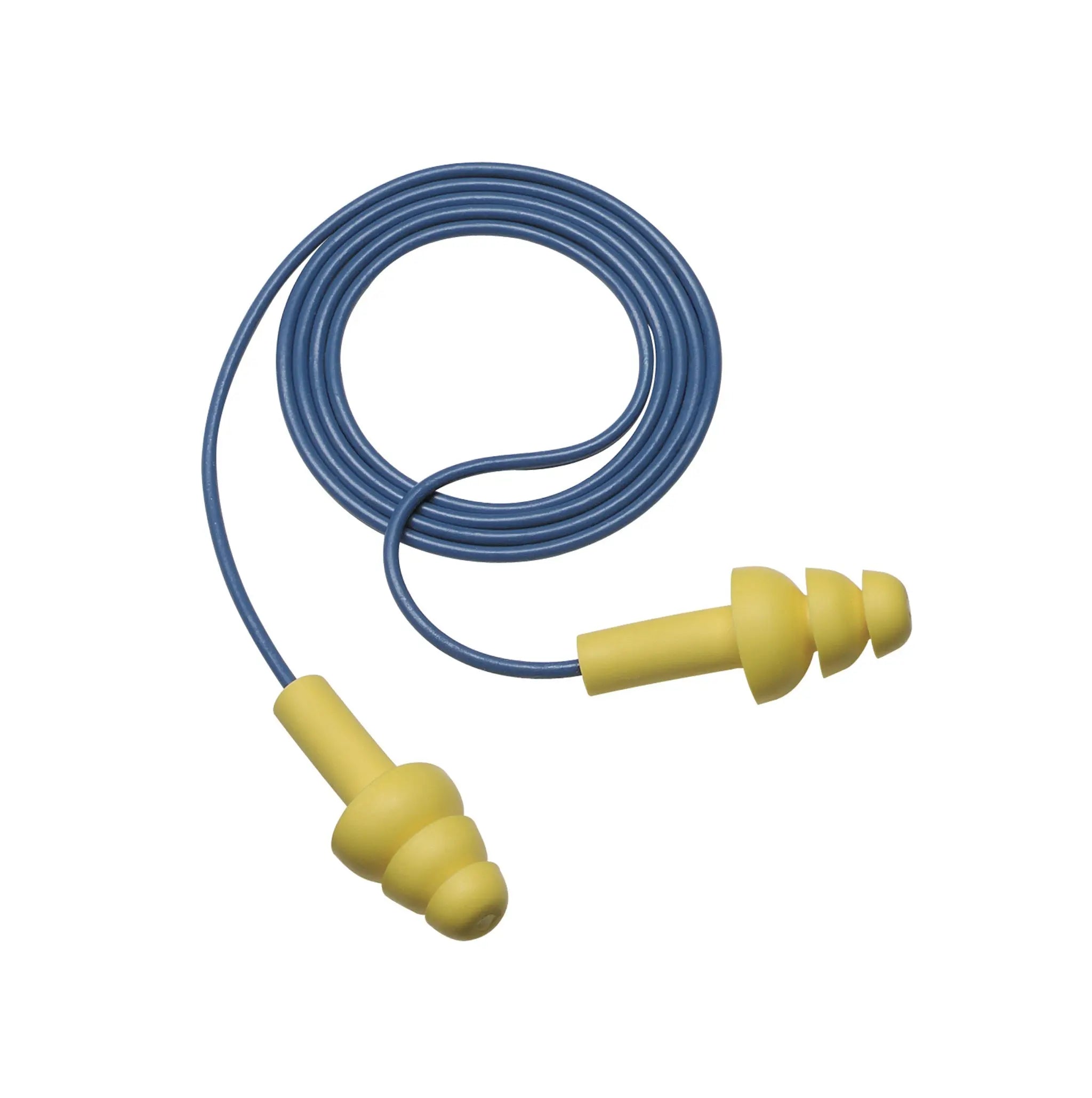 3M E-A-R UltraFit 340-4004 Elastomeric Polymer Corded Earplugs, Yellow, Box of 100 Pairs