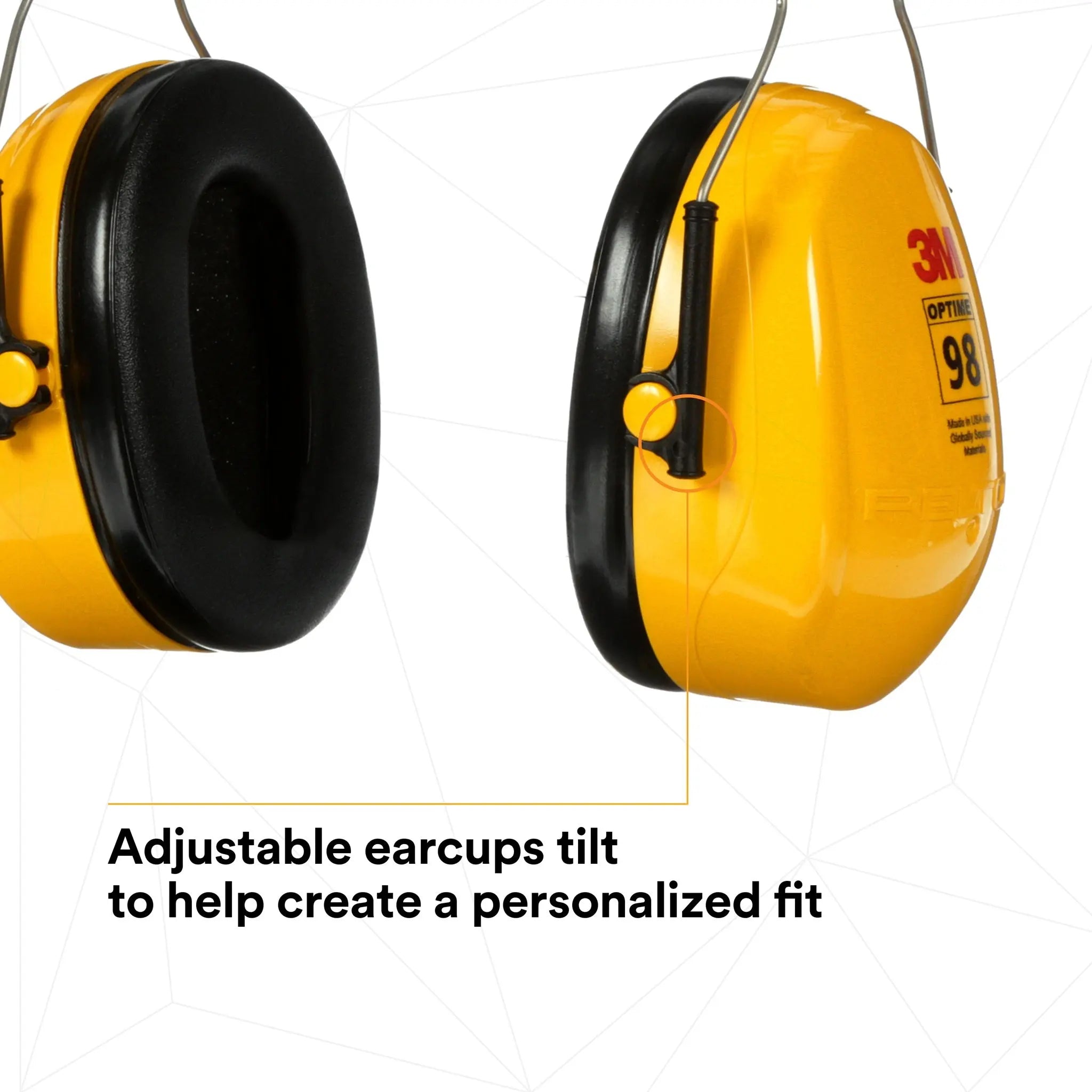 3M PELTOR H9A Optime 98 Over-the-Head Earmuffs, Adjustable earcups