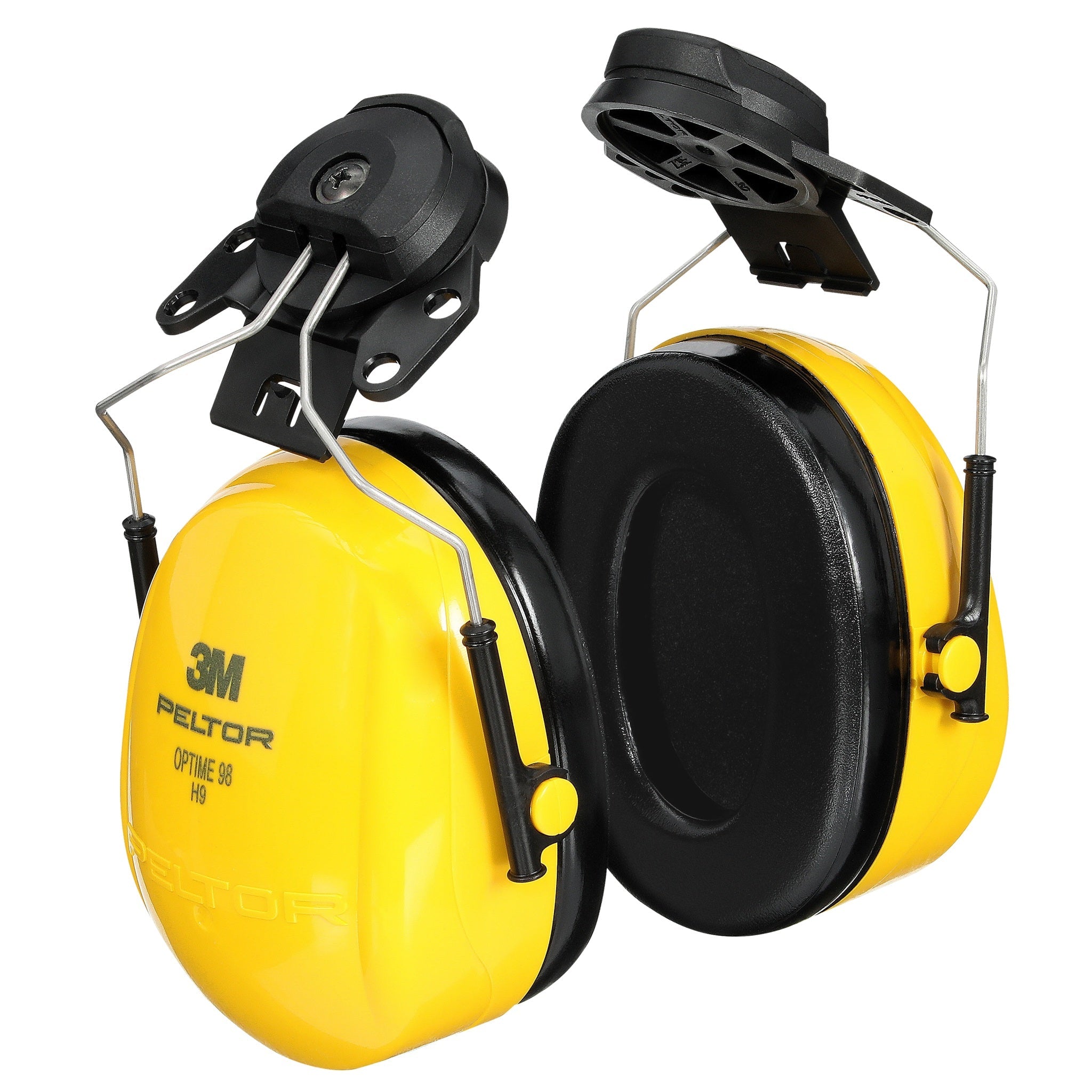 3M Peltor Optime H9P3E 98 Cap-Mount Earmuffs, Yellow, 1 Each