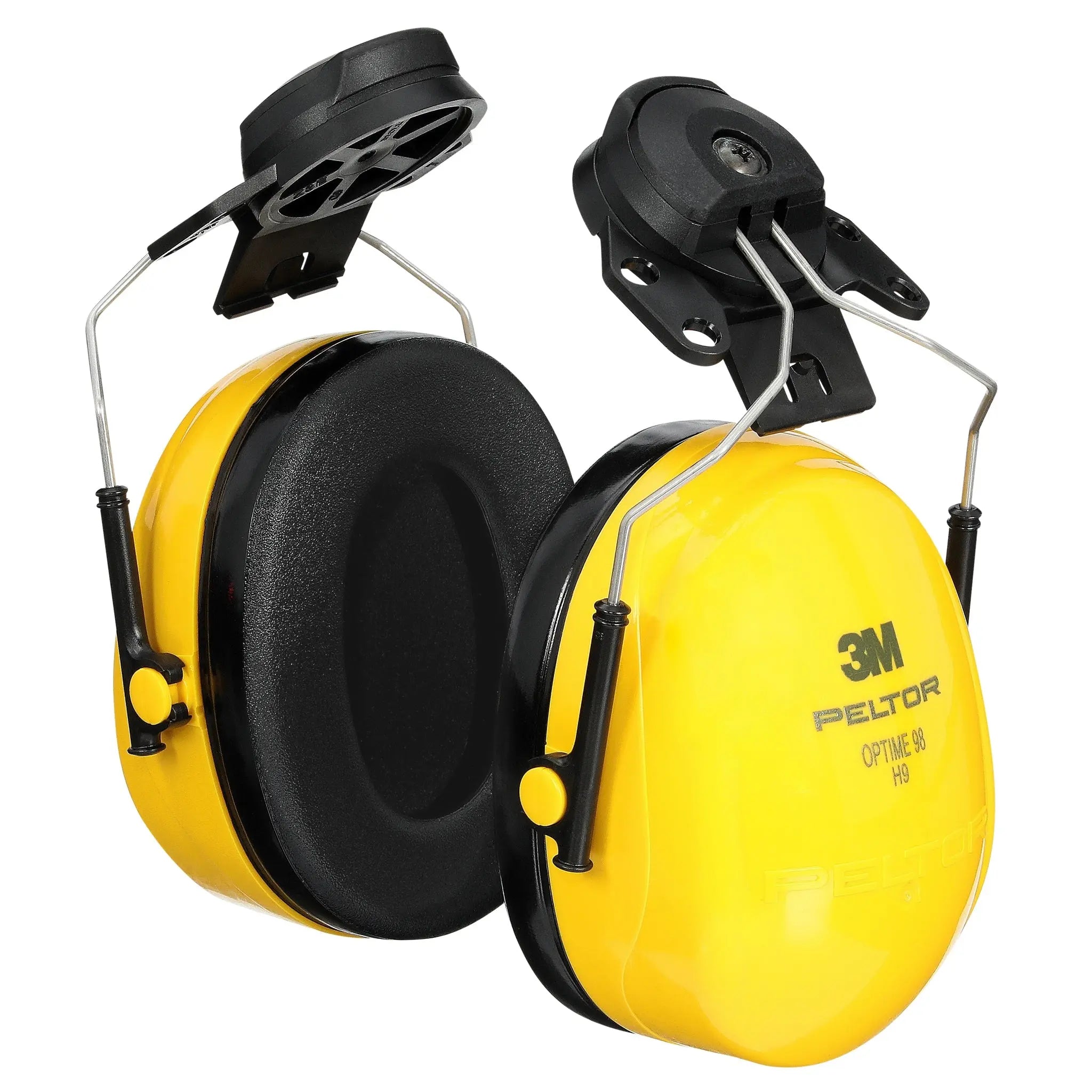 3M Peltor Optime H9P3E 98 Cap-Mount Earmuffs, Yellow, 1 Each