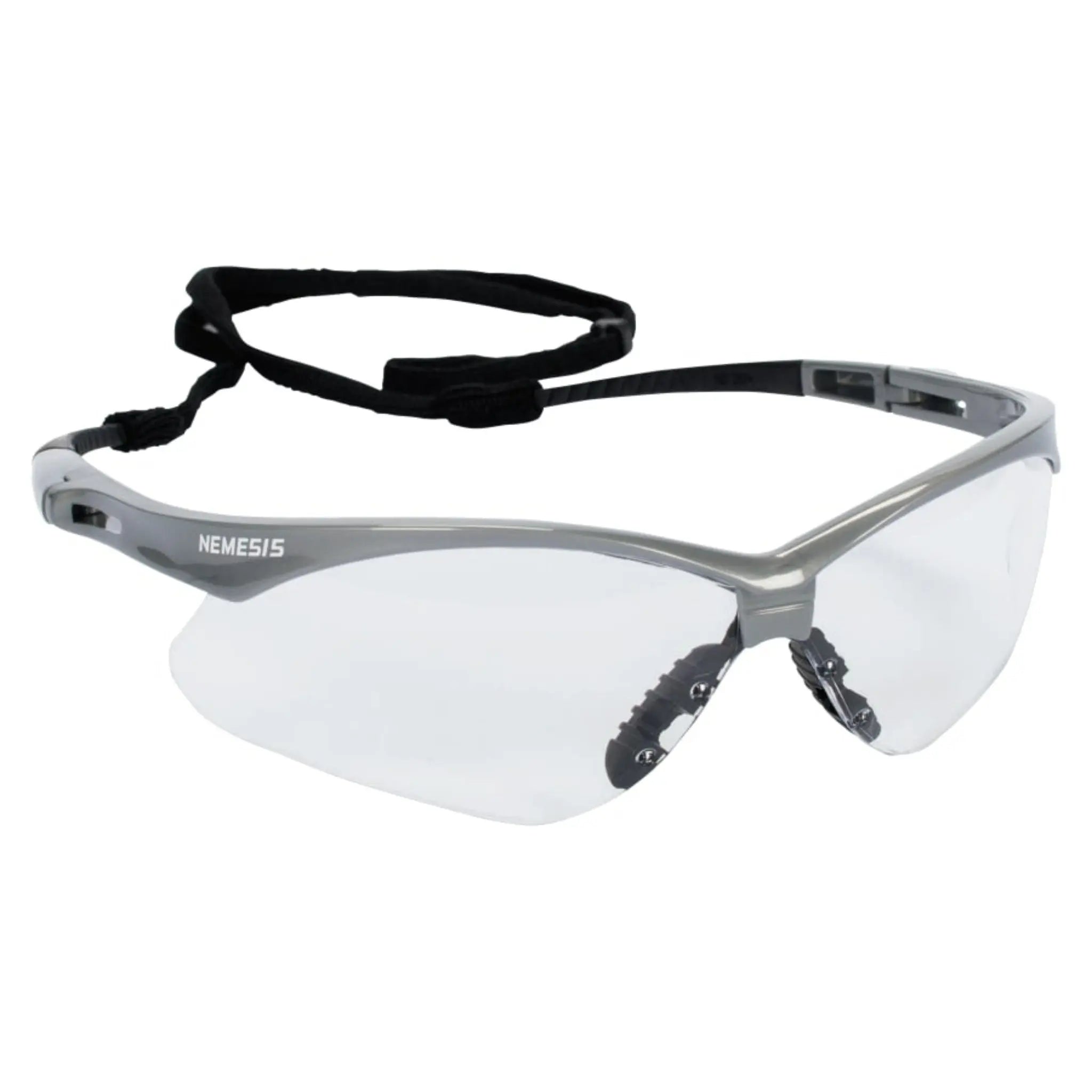 Jackson Safety Nemesis Safety Glasses, Clear Anti-Fog Lenses with Silver Frame, 1 Each