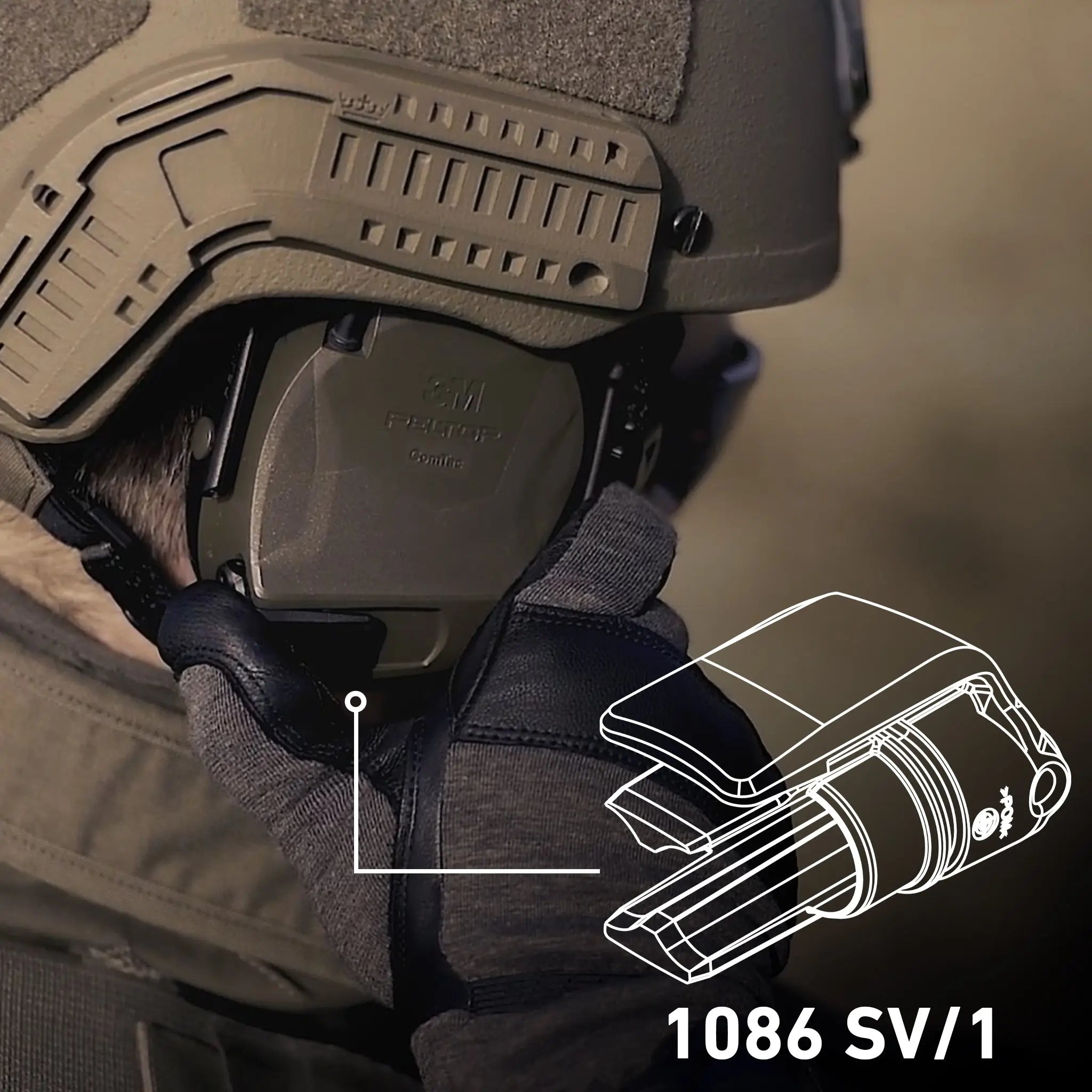 3M PELTOR ComTac 1086 SV/1 VII,VIII, IX Battery Lid, Lifestyle