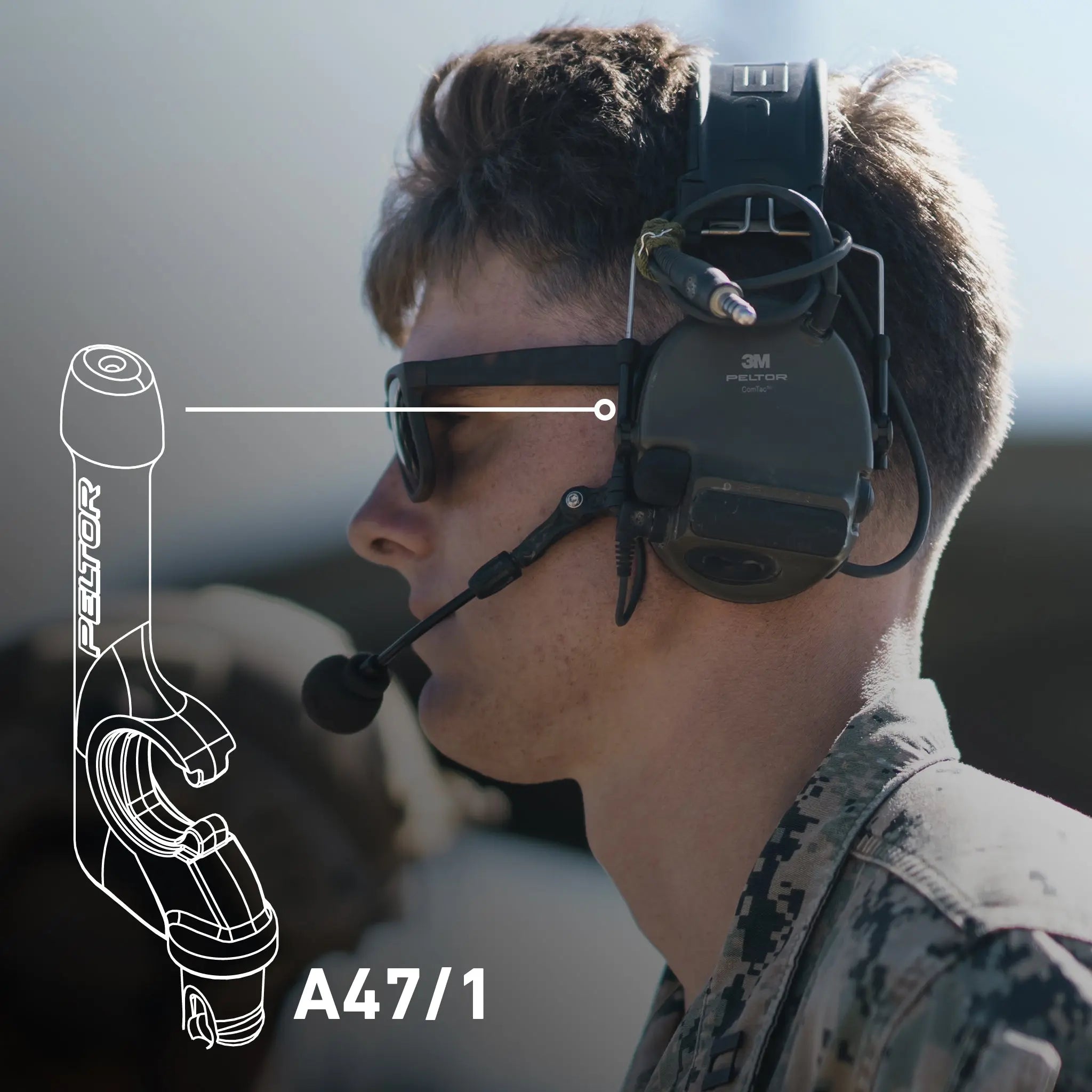 3M PELTOR ComTac A47/1 VII,VIII, IX Microphone Guide, Side View 1