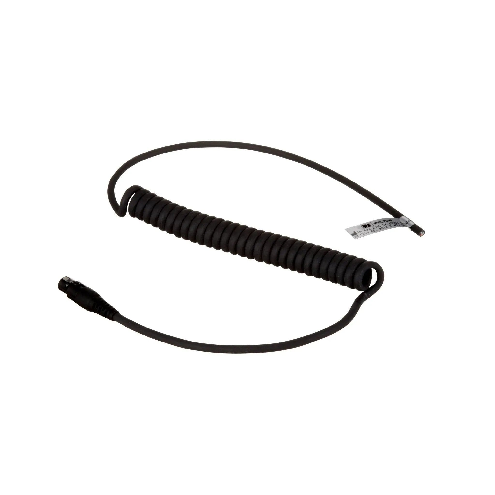 3M PELTOR FLX2 FLX2-211 Curly Open End Cable, Black, 1 Each