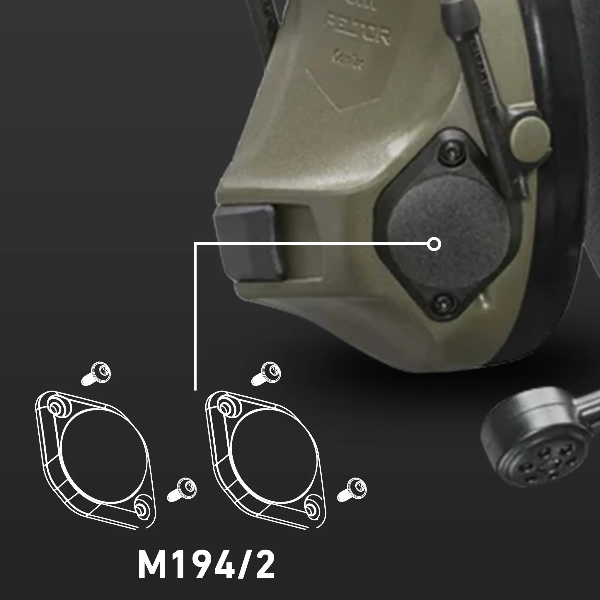 3M PELTOR ComTac M194/2 VII,VIII, IX Wind Shield Kit for Surround Mic, Image 1