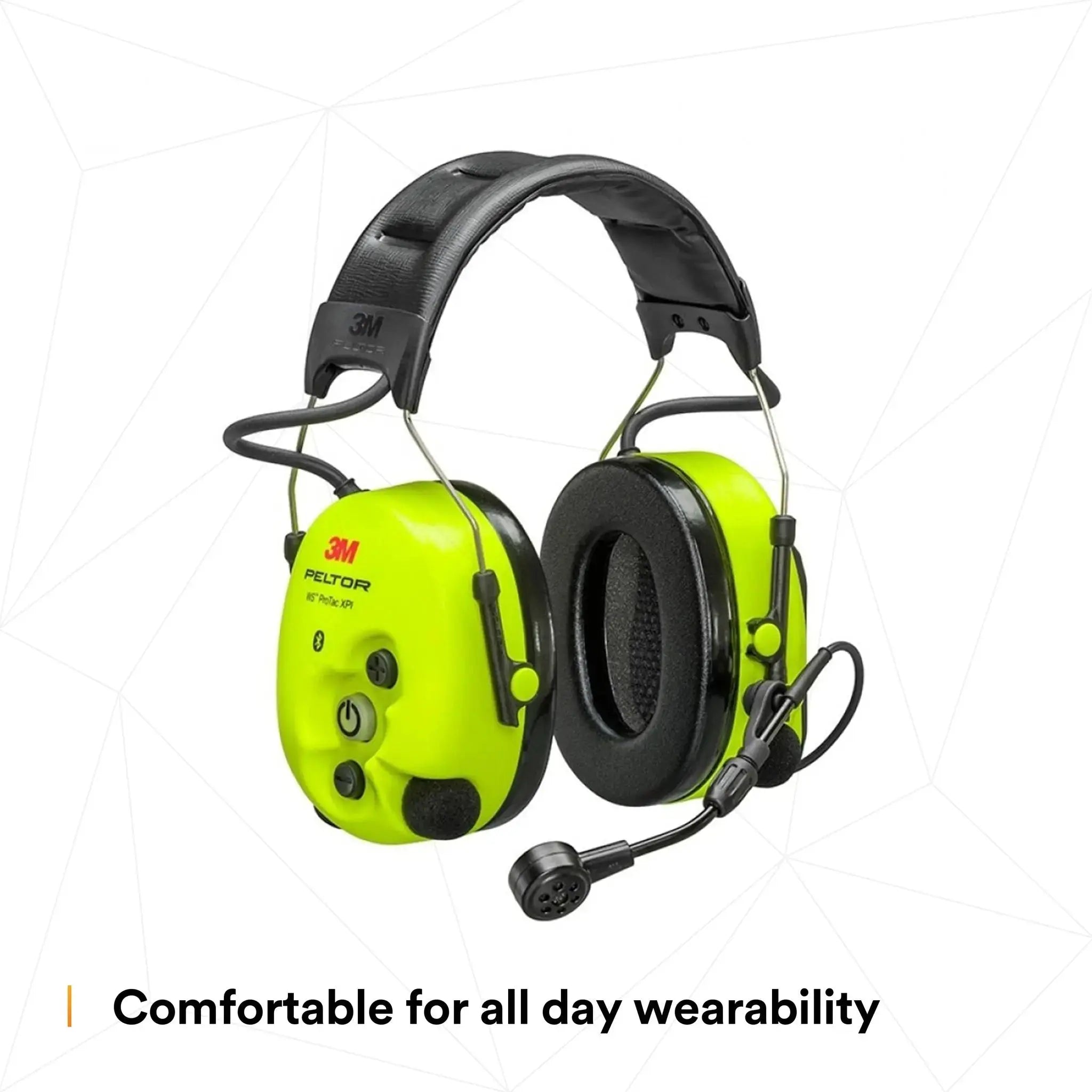 3M Peltor MT15H7AWS6 WS ProTac XPI Headset, Headband Style, Hi-Vis Yellow, Comfortable