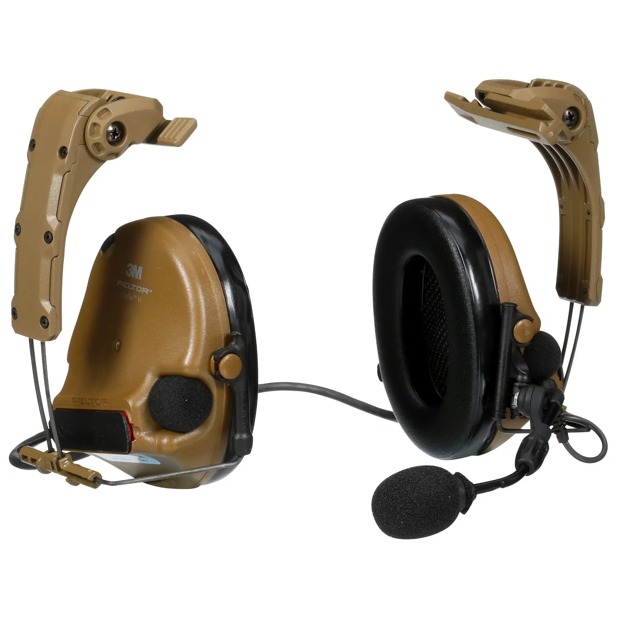 3M PELTOR MT20H682HPS-09N CY ComTac VI NIB Hearing Defender Headset, IHPS Attachment, Coyote Brown, Right Side view
