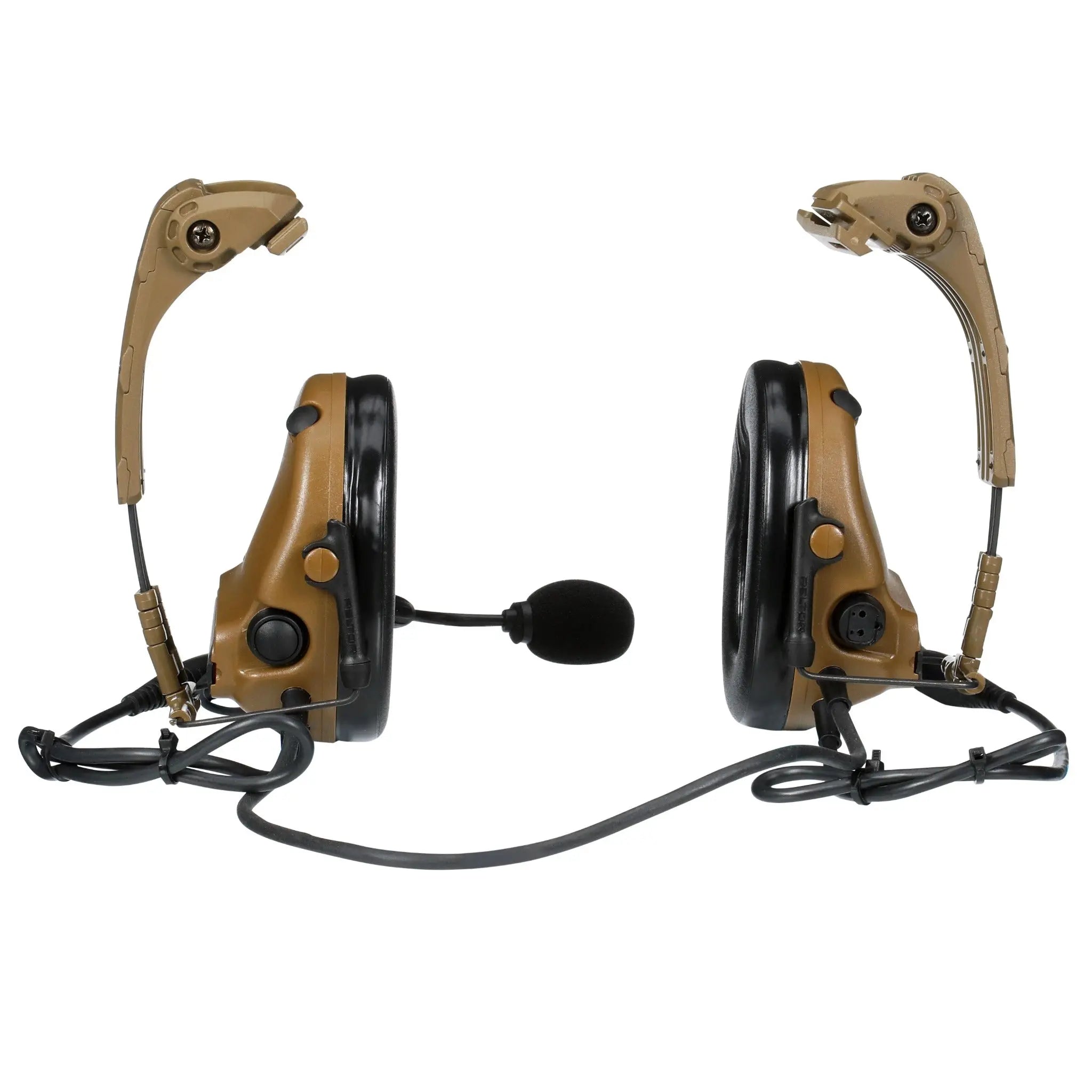 3M™ Peltor™ MT20H682HPS-19N CY ComTac VI NIB Headset, IHPS Attachment, Dual Lead, Coyote Brown, back view