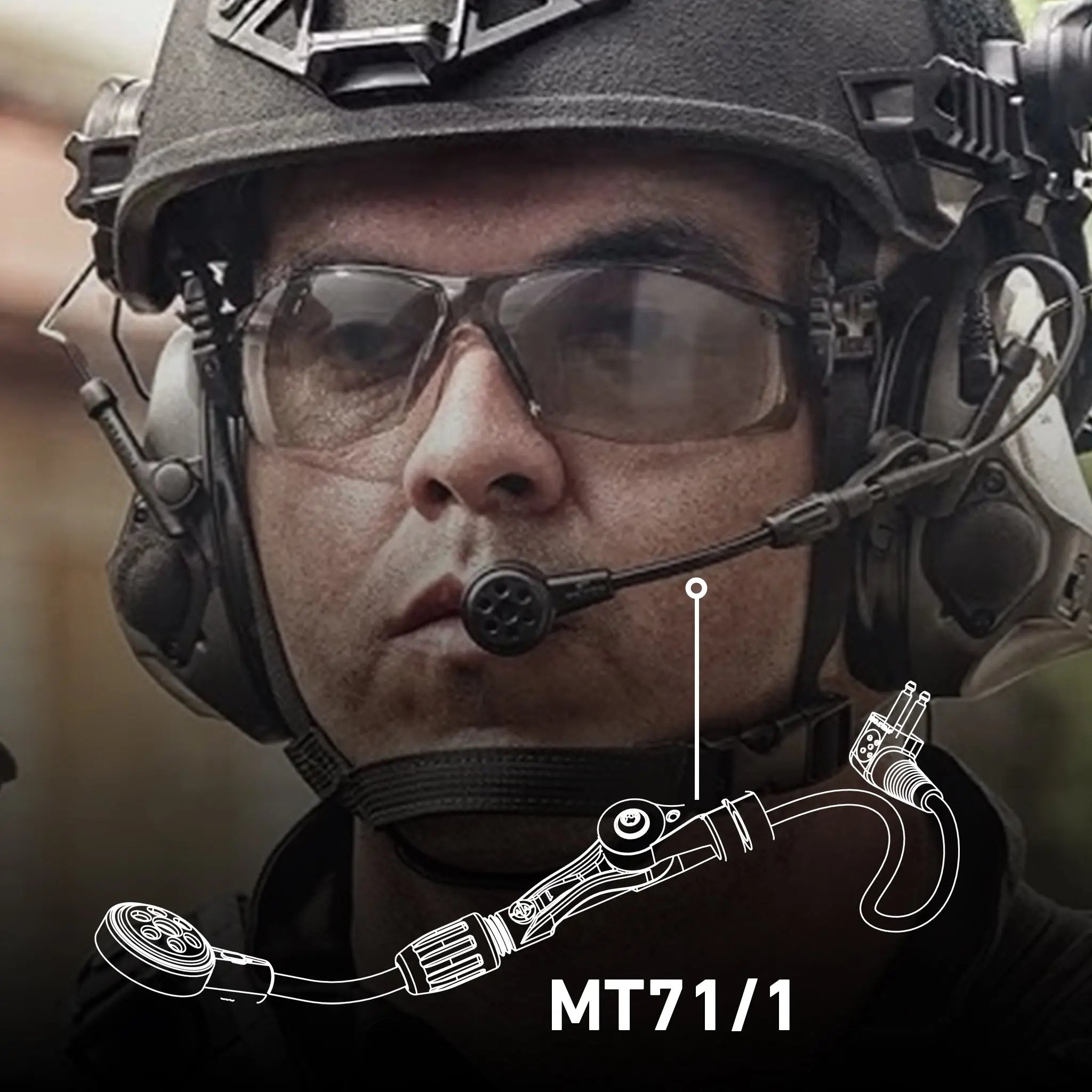 3M PELTOR ComTac MT71/1 VII, VIII, IX Boom Microphone, Lifestyle 1