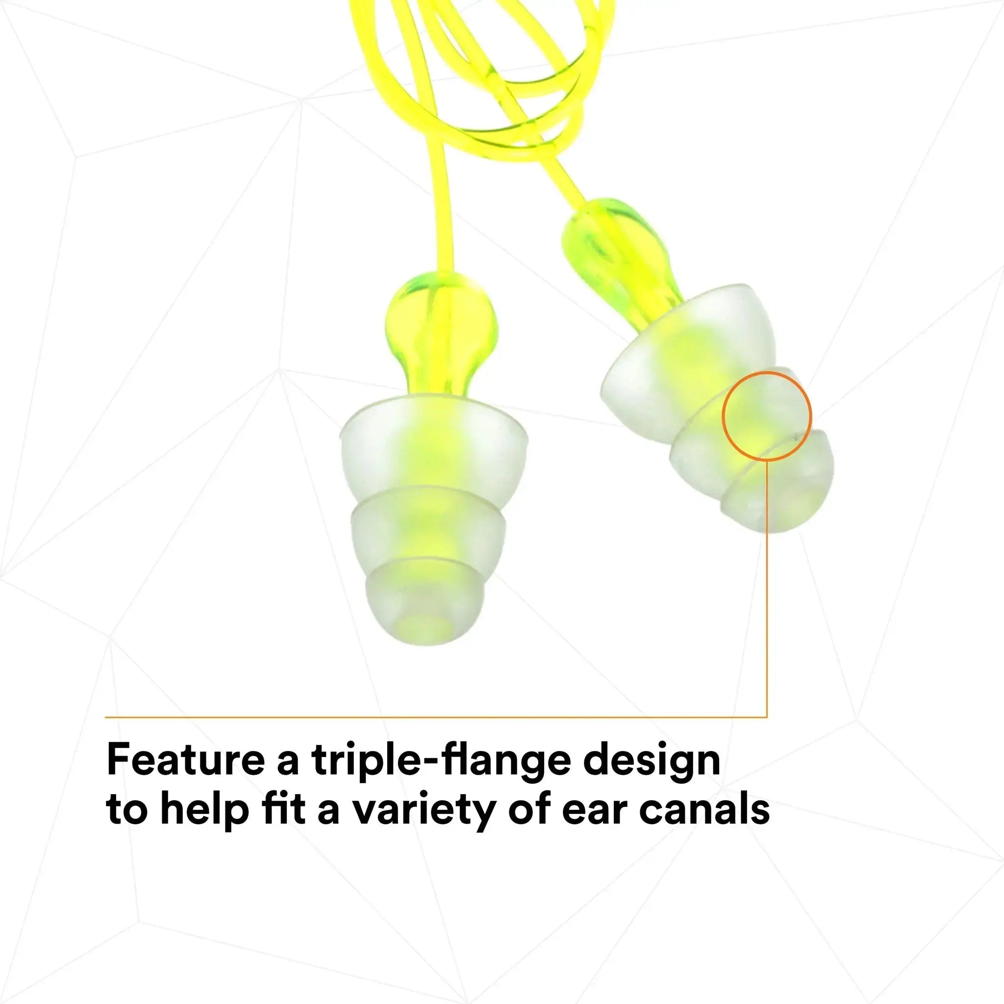 3M Peltor P3000 Next Tri-Flange Earplugs, Clear, help fit variety of ear canals