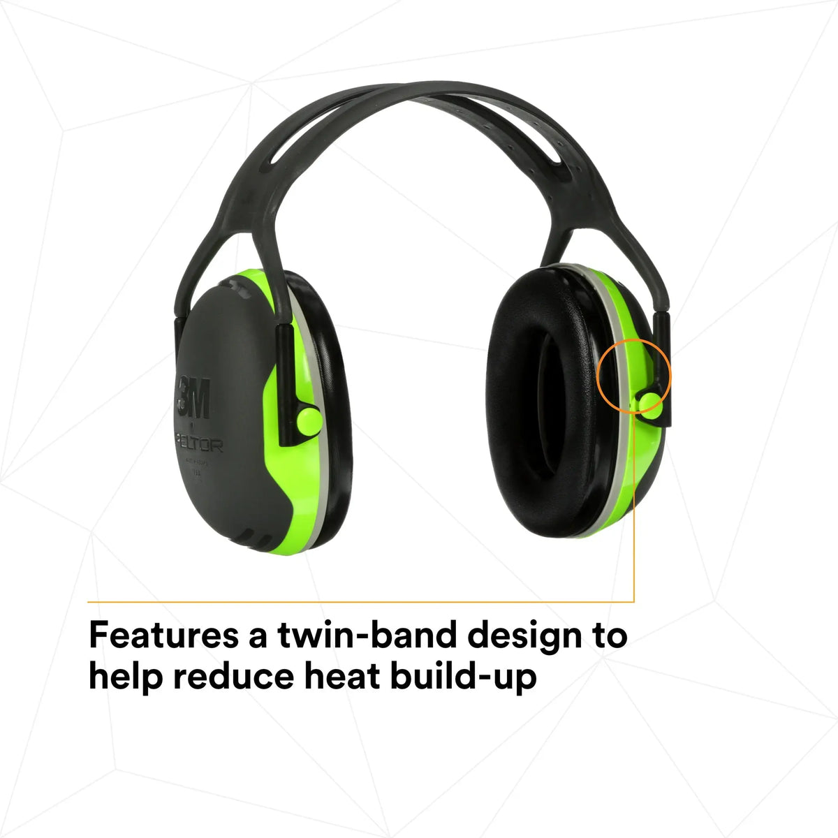 3M Peltor X4A Over-the-Head Earmuffs, Black, Universal, 1 Each, Twin Band Design