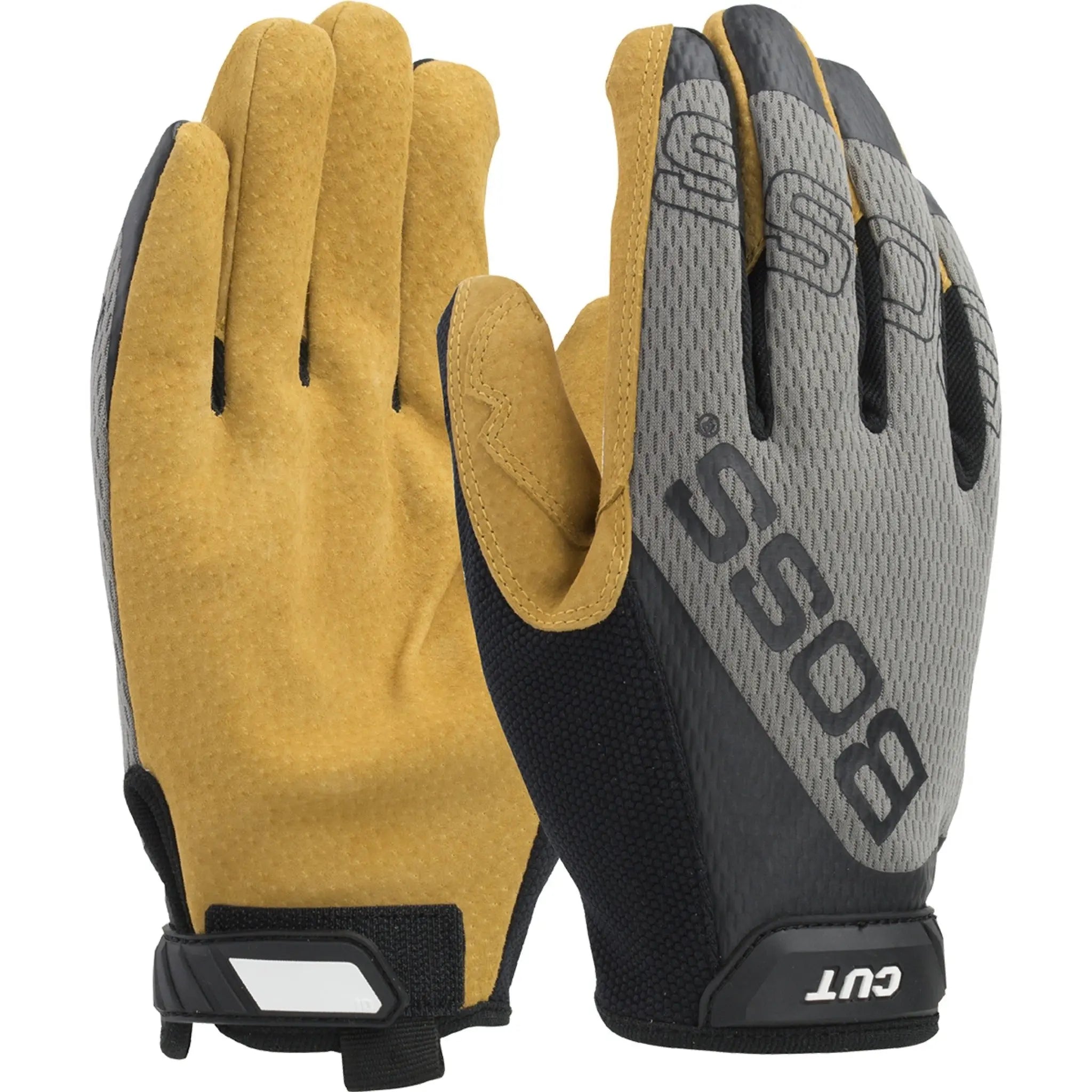 PIP Boss Cut 120-MC1325T Premium Pigskin Leather Palm with Mesh Fabric Back and Para-Aramid Cut Lining Gloves_Main_Image