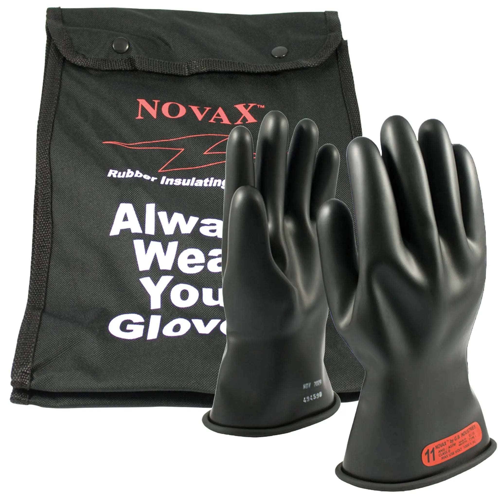 PIP NOVAX 150-SK-0/KIT Class 0 Electrical Safety Kit, Black, Front and Back with Bag