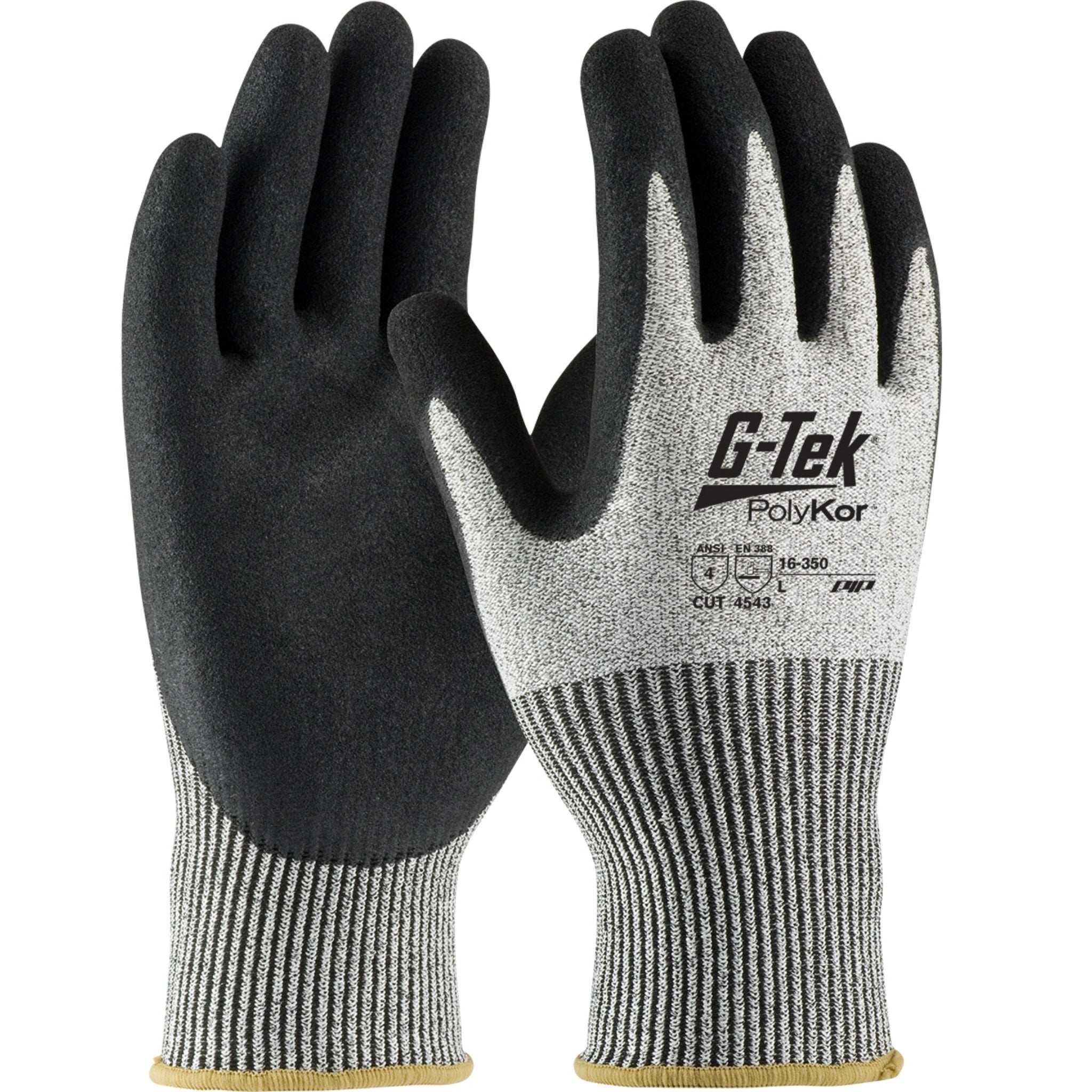 PIP G-Tek 16-350 CR Seamless Knit HPPE / Glass Glove with Nitrile Coated Micro-Surface Grip on Palm & Fingers_Main_Image