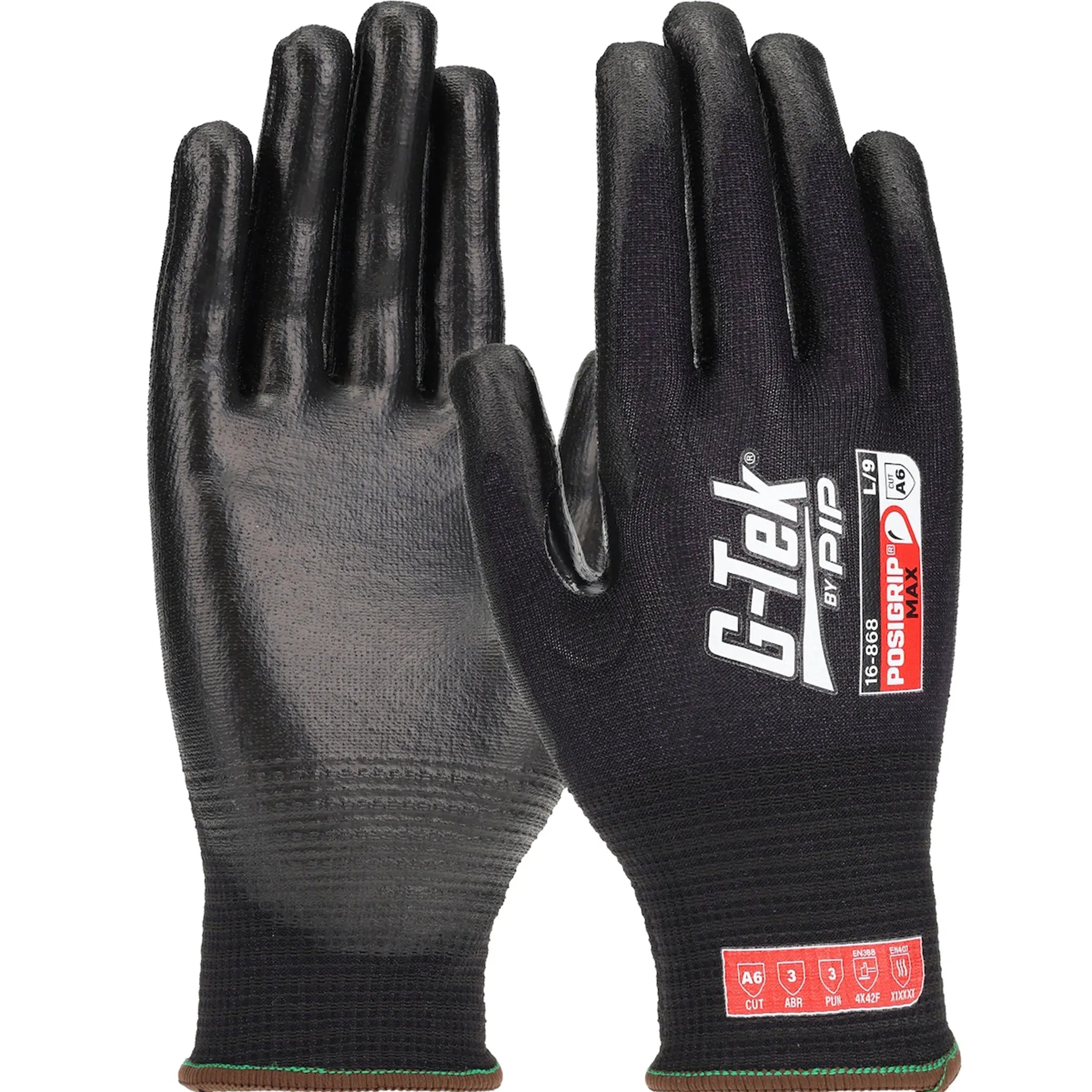 PIP G-Tek PosiGrip MAX 16-868 Seamless Knit PolyKor Blended Glove, Black, 1 Dozen
