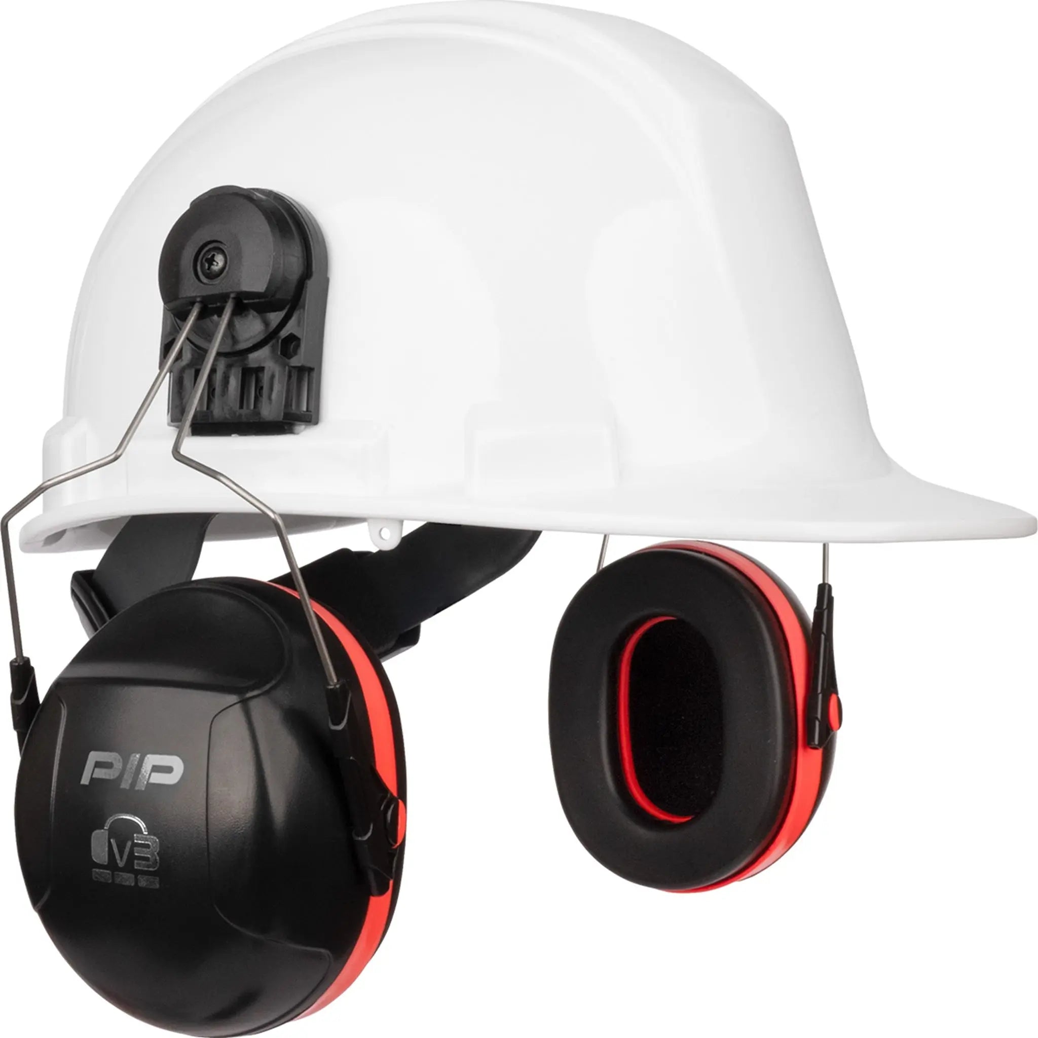PIP 263-V3CM V3 Cap Mounted Passive Ear Muff, NRR 26, Black and Hi-Vis Orange, 1 Pair