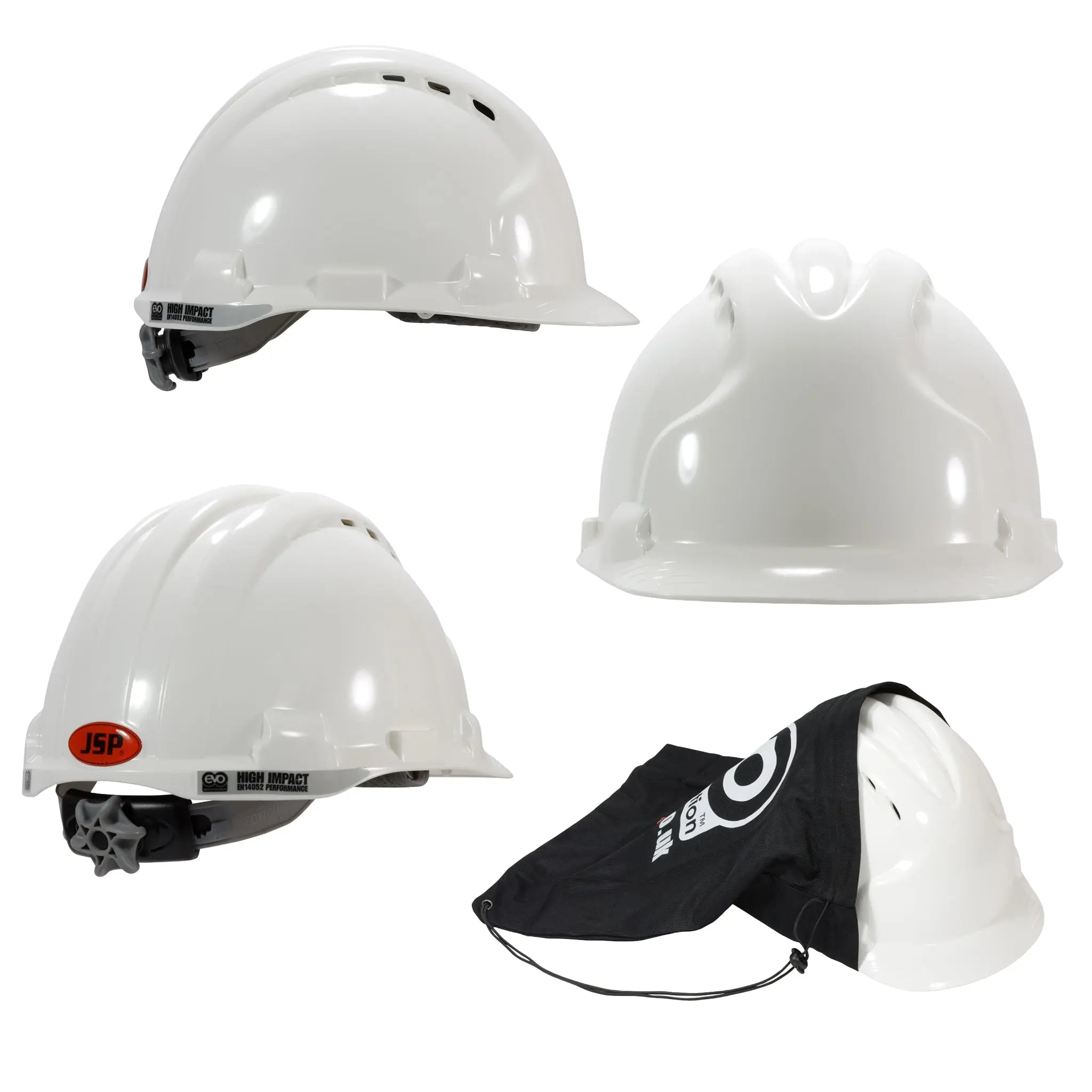 PIP MK8 Evolution 280-AHS150V-10 HDPE, EPS, Ratchet Vented Type II Hard Hat, White