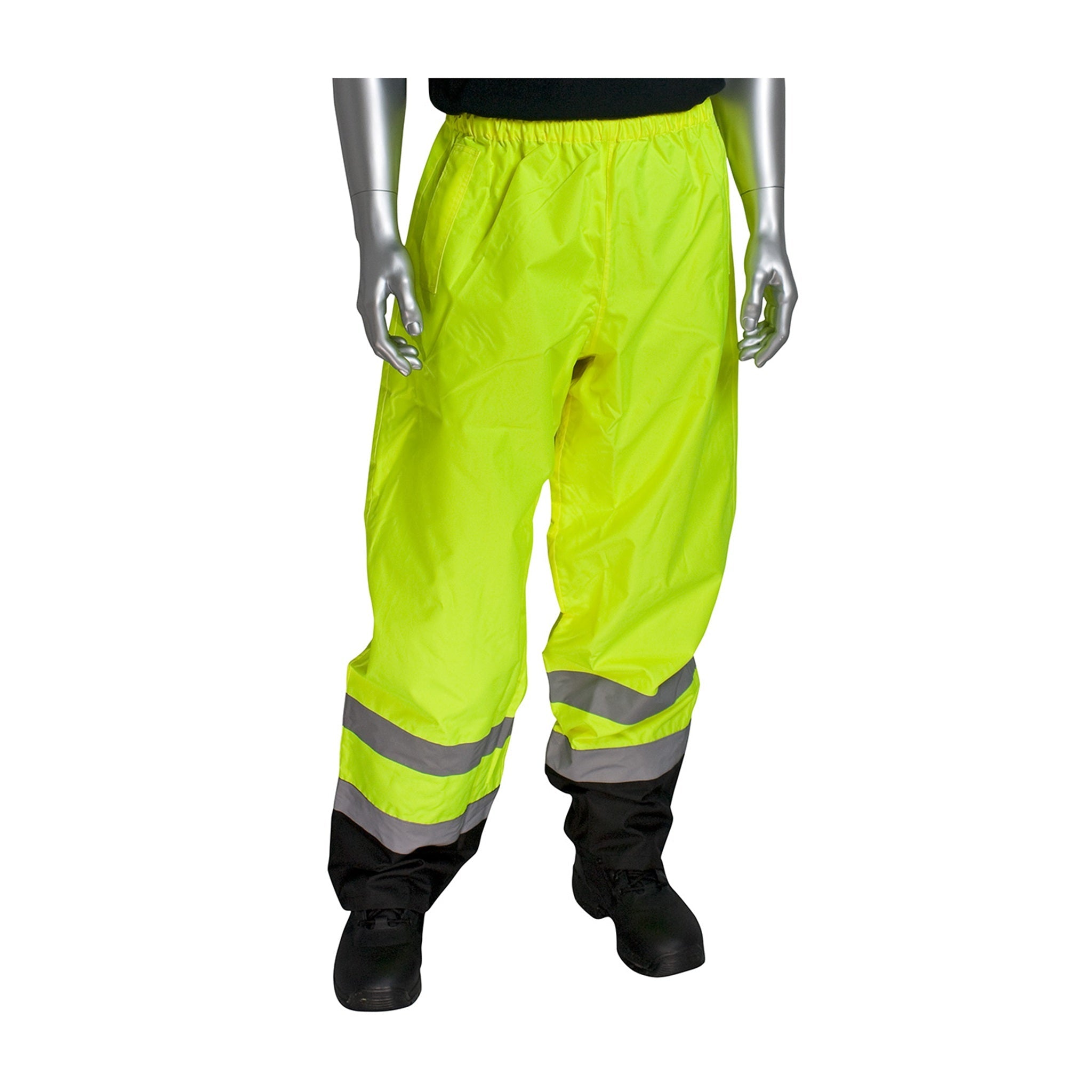 PIP 318-1757-YEL ANSI 107 Class E Value Black Trim Over Pant, Hi-Vis Yellow, 1 Each
