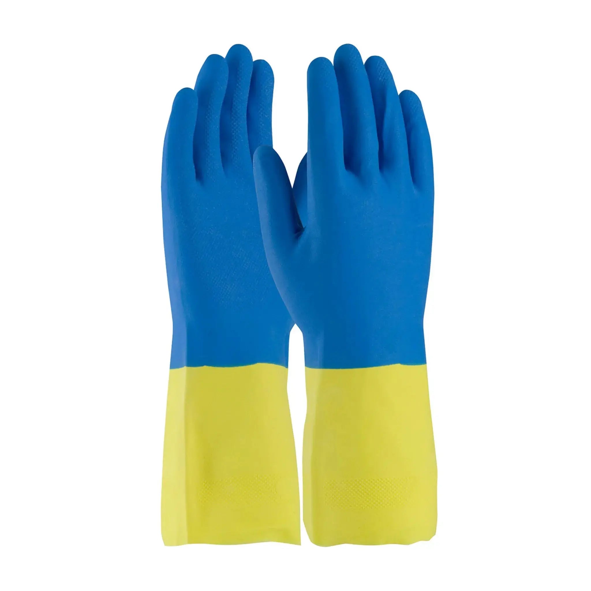PIP Assurance 52-3672-S 19 Mil Unsupported Neoprene/Latex, Flock Lined with Raised Diamond Grip, Blue, Small, Pair of 12, Main Image