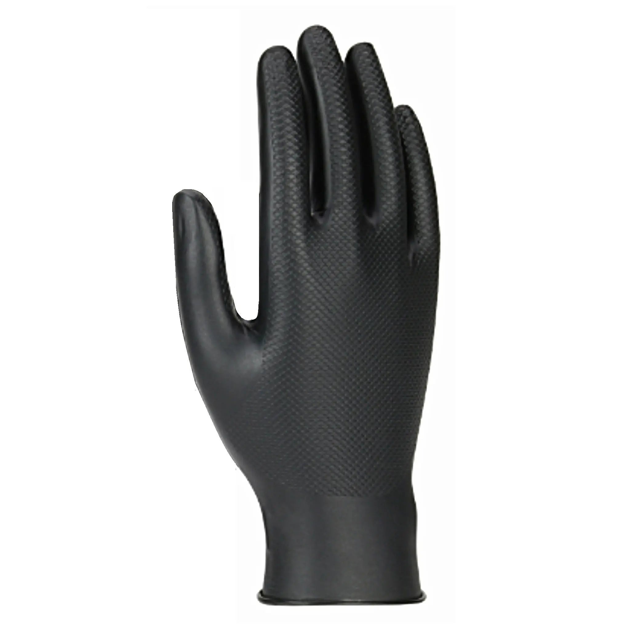PIP Grippaz Skins 67-246 Textured Fish Scale Grip Ambidextrous Nitrile Glove, Black, Back