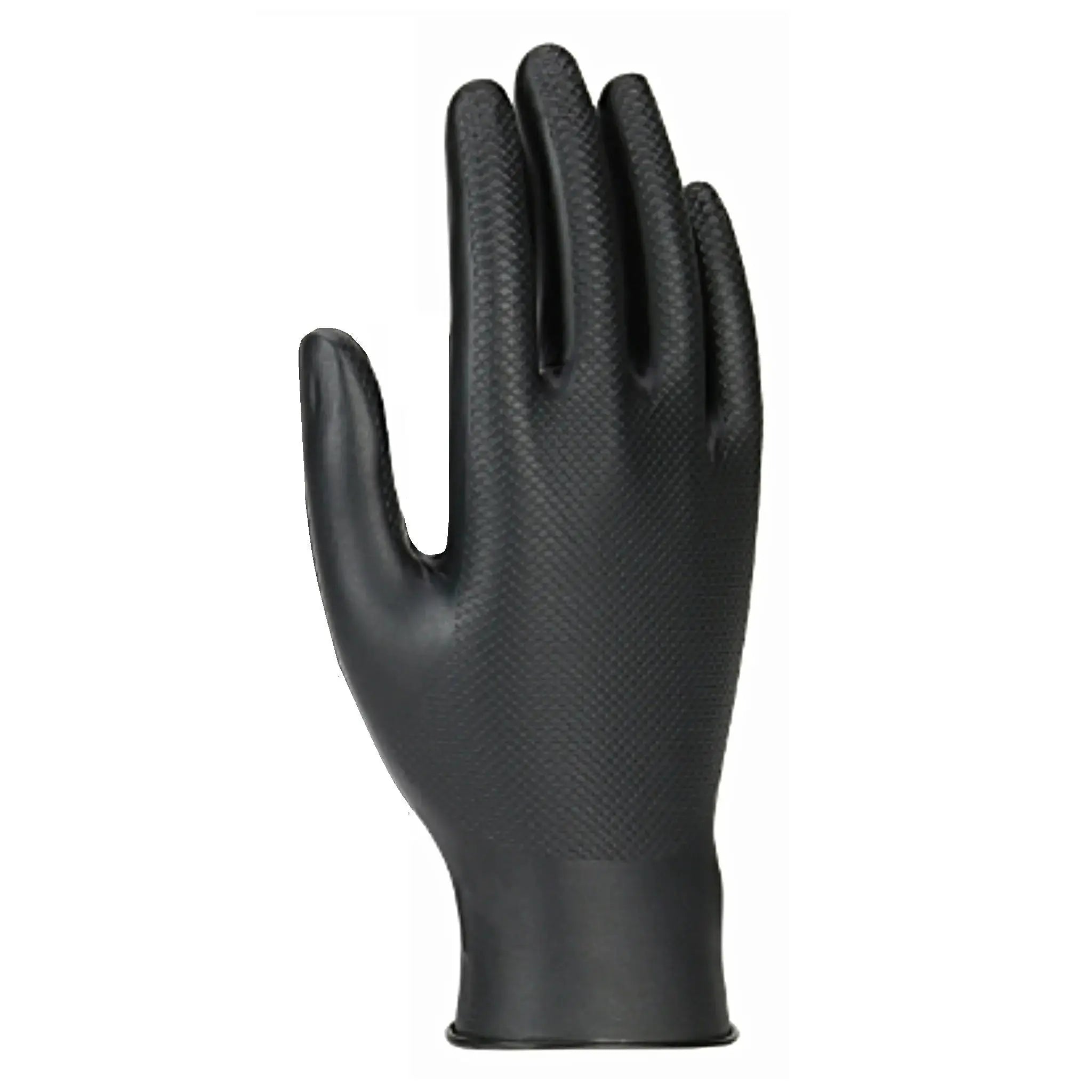 PIP Grippaz Skins 67-246 Textured Fish Scale Grip Ambidextrous Nitrile Glove, Black, Back
