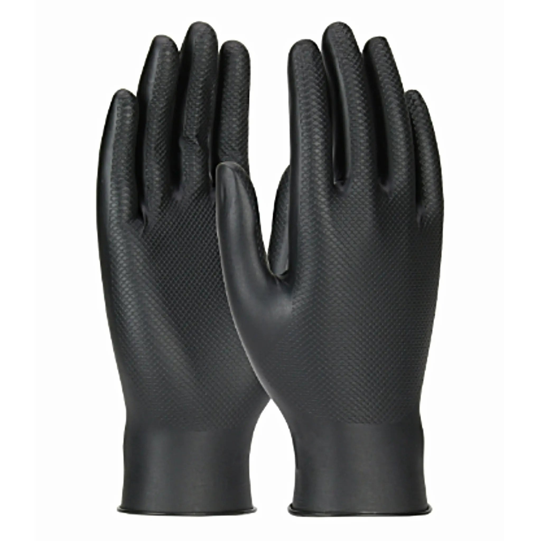 PIP Grippaz Skins 67-246 Textured Fish Scale Grip Ambidextrous Nitrile Glove, Black, Main Image