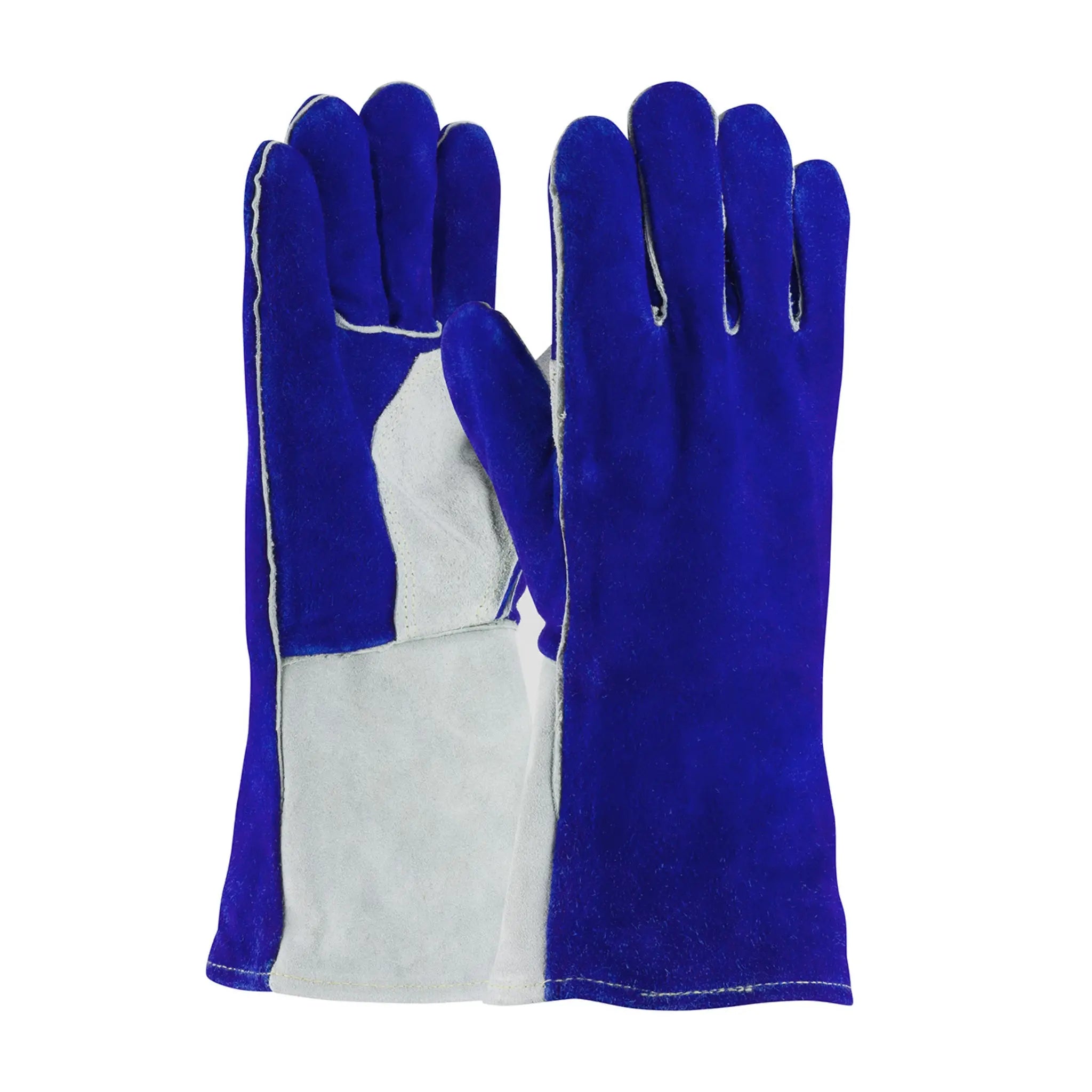 PIP 73-7250 Side Split Leather with Foam Liner and Kevlar Stitching Welders Glove, Blue, Large, Pair of 12, Main Image