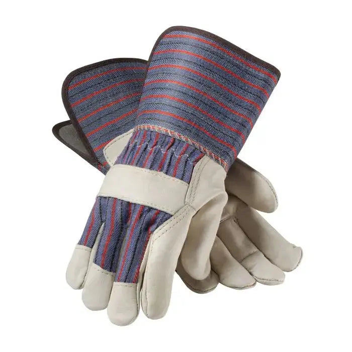PIP 87-1663 Regular Grade Top Grain Leather Palm Glove - Gauntlet Cuff, Case of 72 Pairs, Image 2