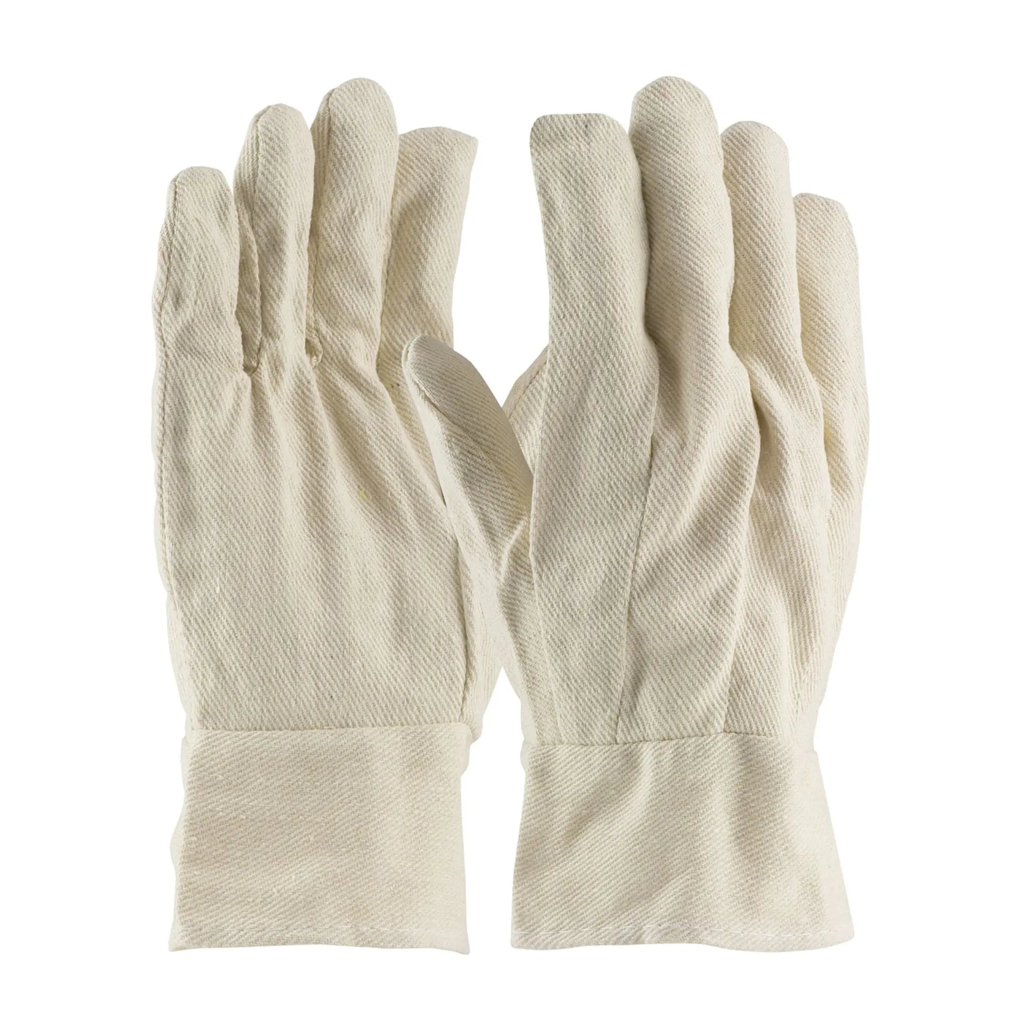 PIP 90-908BT Premium Cotton Canvas Single Palm Band Top Glove, Men's, Natural, Pair of 12, Main Image