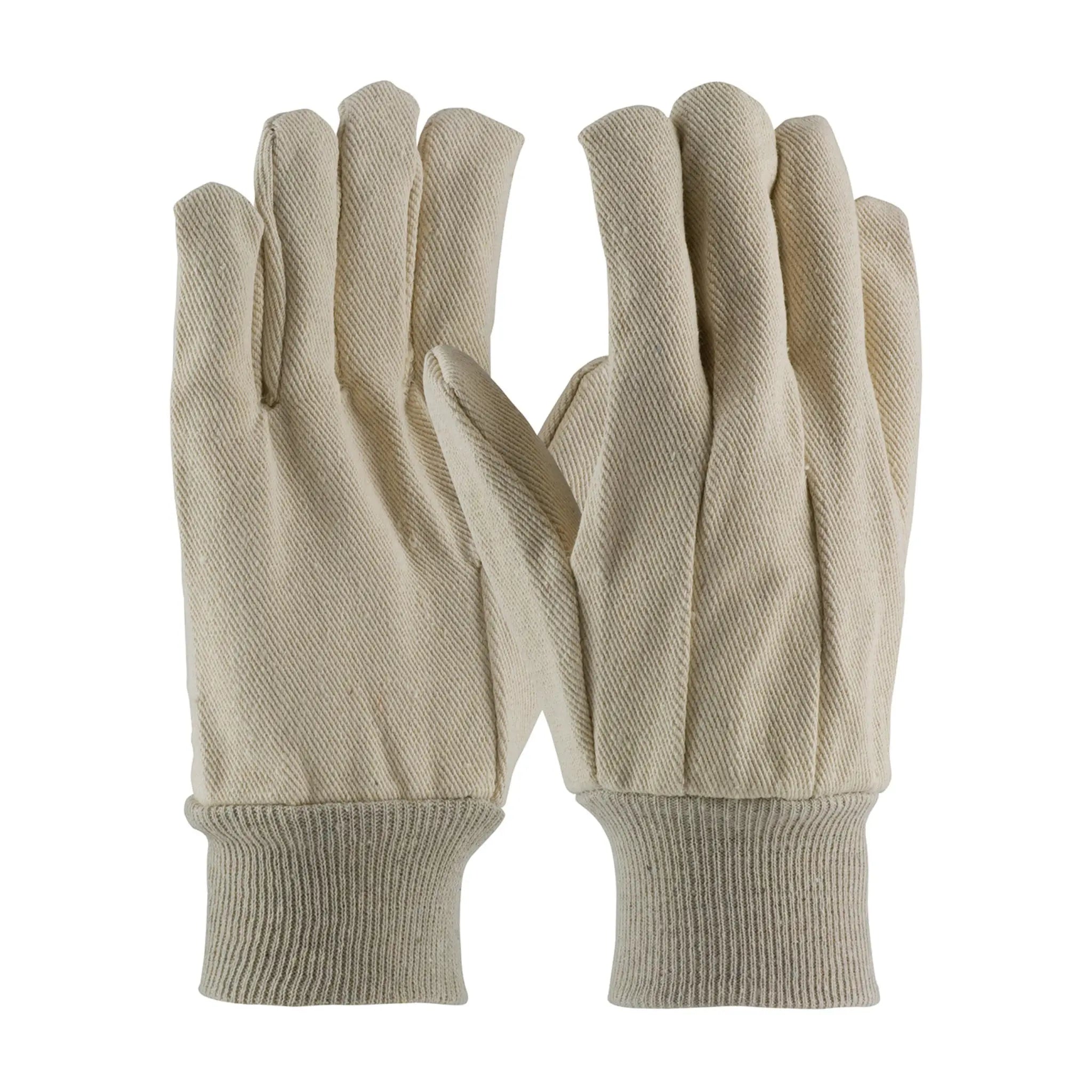 PIP 90-912 Mens Premium Cotton Canvas Single Palm Glove, Natural, Pair of 12, Main Image