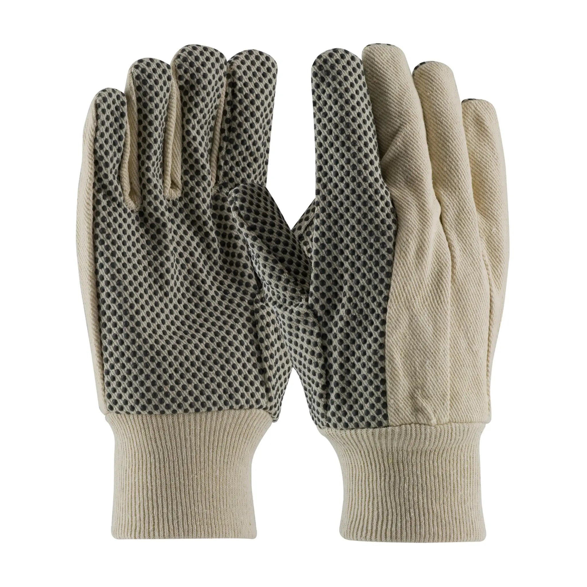 PIP 91-908PD Premium Cotton Canvas Glove with PVC Grip - Durable 8 oz Comfort, Natural, Pair of 12, Main Image