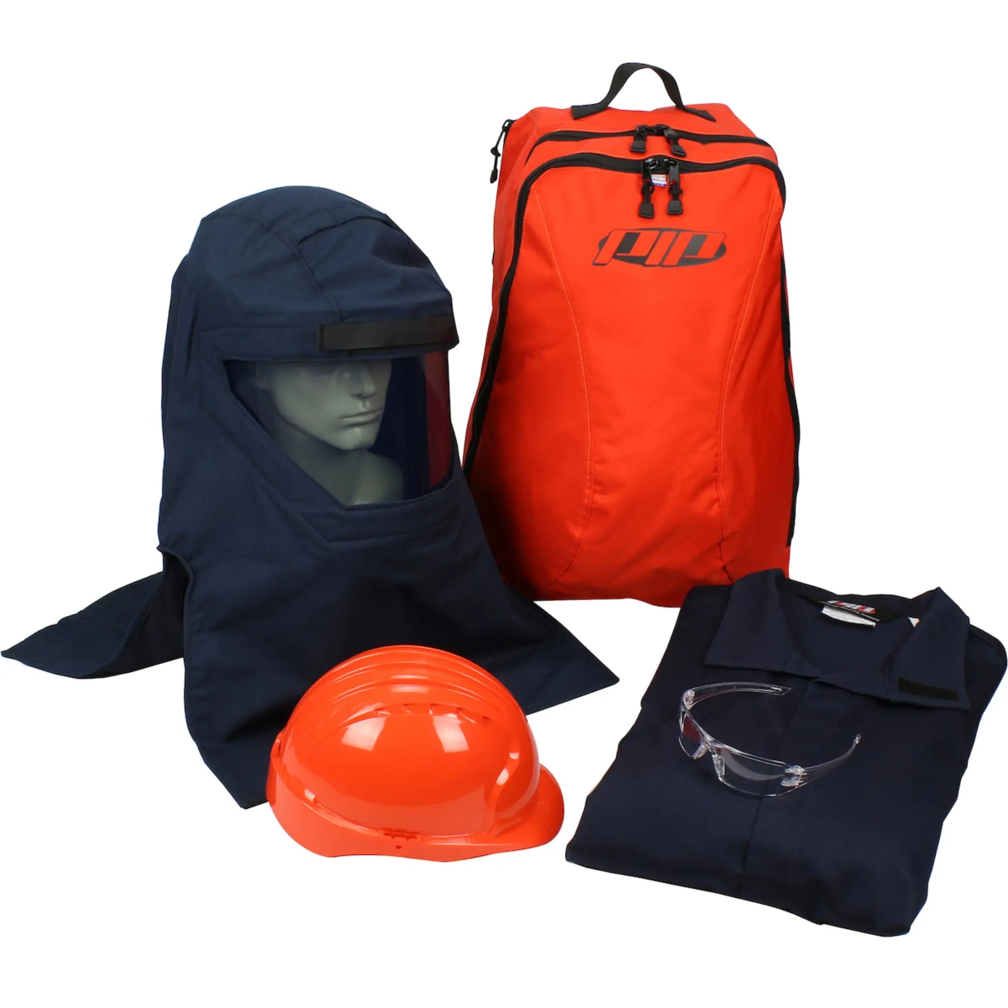PIP 9150-52821 PPE 3 Arc Flash Kit - 25 Cal/cm2 Coverall Backpack, Blue, 1 Each